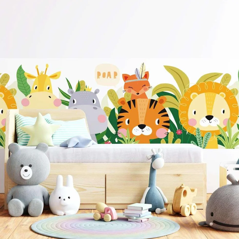 kina - SM0022 Adesivi Murali Fasce per Camerette Bambini - Grafica Friends Greche Protezione e Decorazione Pareti Rivestimento Mobili Tavoli e Armadi 40x130 cm
