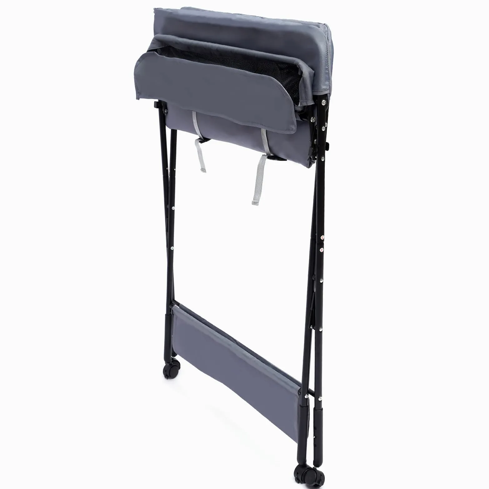 Fasciatoio Pieghevole, Fasciatoio neonato fasciatoio portatile con Altezza regolabile 4 ruote universali e 1 Ripiani laterali per bambini da 0 a 12 mesi