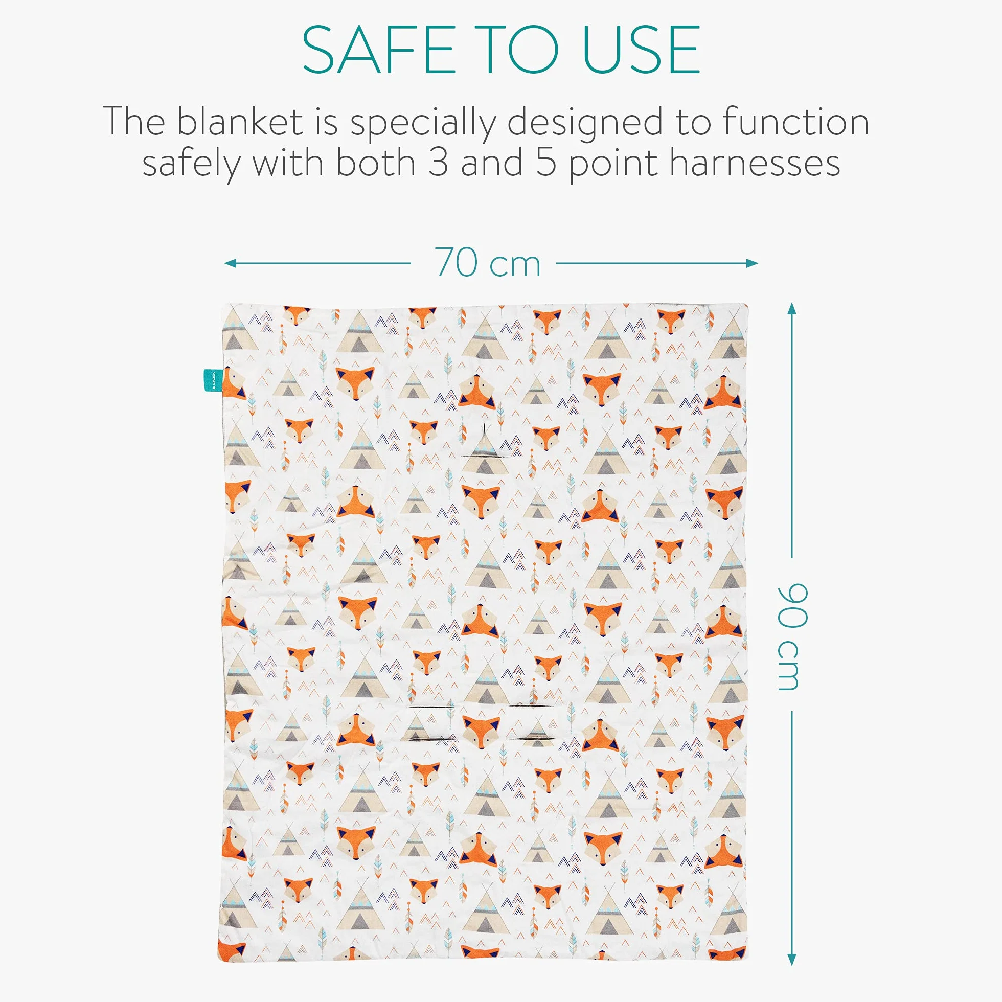 Navaris Coperta Bimbi Neonati per Seggiolino Auto - Coperta Neonato in Cotone per Carrozzina Ovetto Passeggino - Baby Blanket Universale 70x90cm