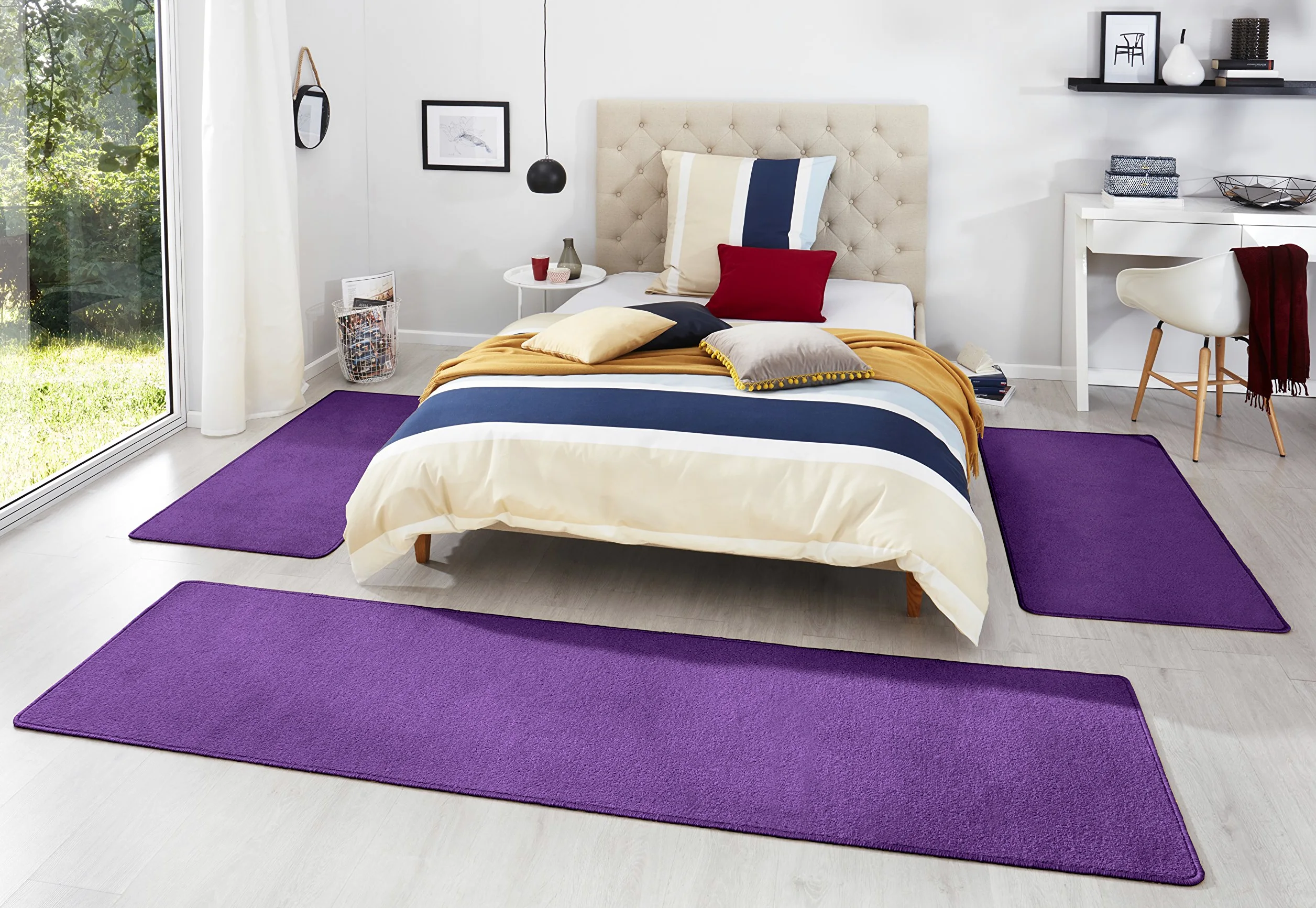 HANSE Home Fancy - Paracolpi per Lettino, 3 pz, in Polipropilene, 67 x 250 x 0,7 cm, Colore: Lilla