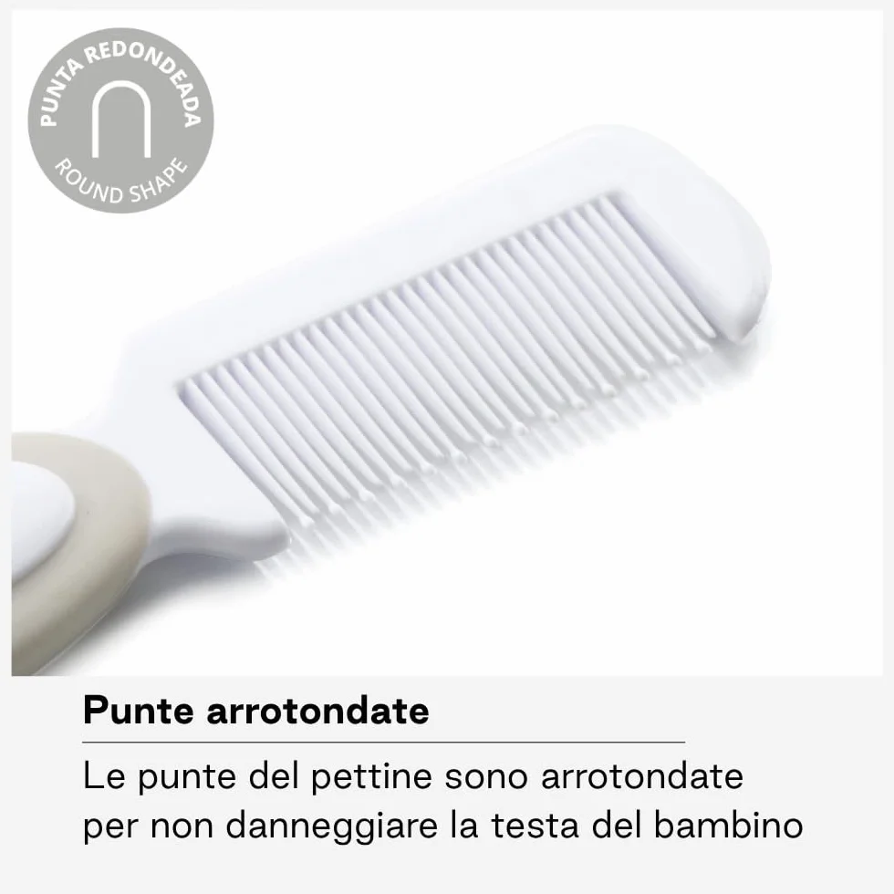Jané Set Spazzola e Pettine Neonato, Setole Naturali, Punte Arrotondate, dalla Nascita, Beige