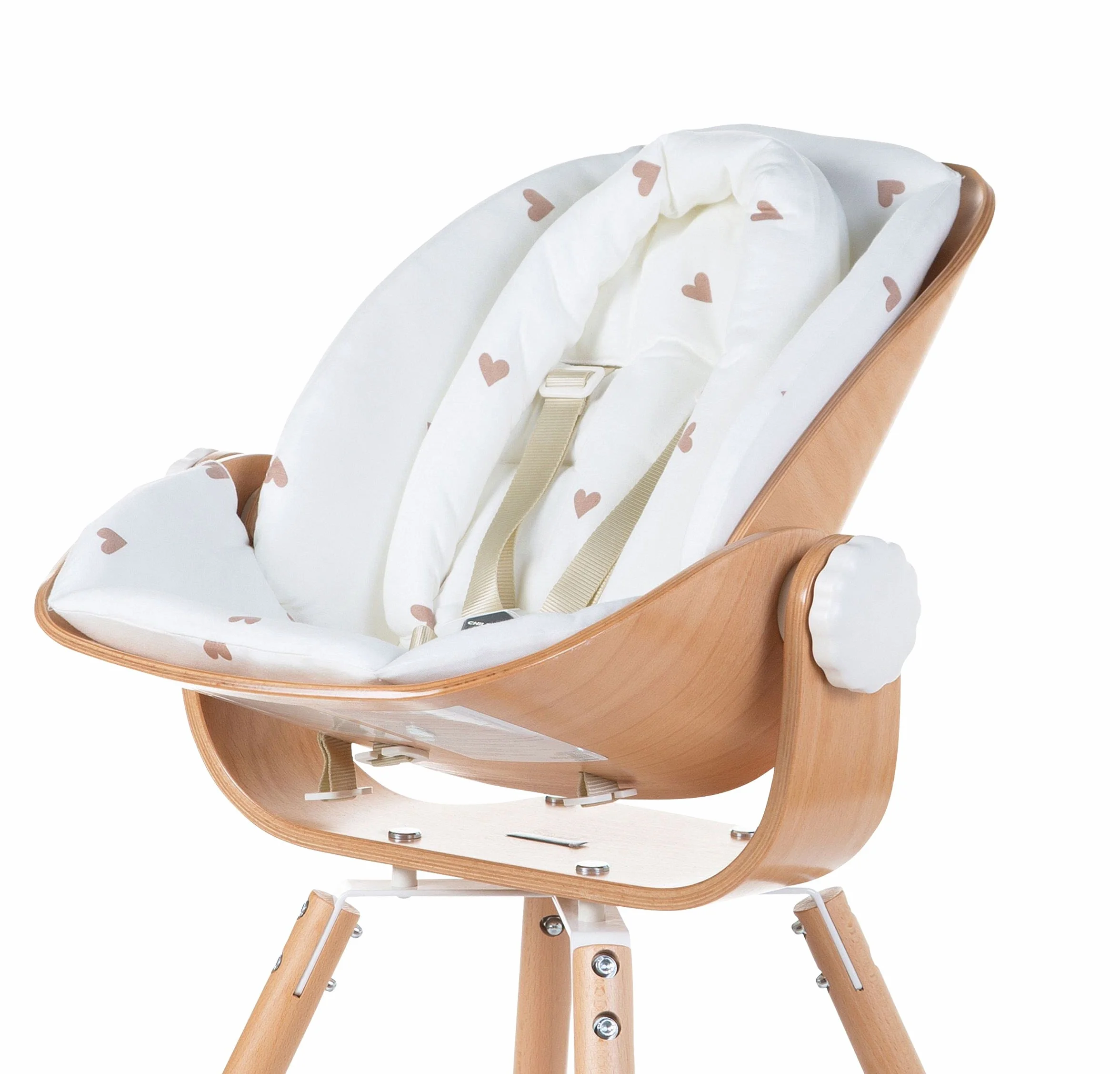CHILDHOME, Cuscino riduttore per neonato, compatibile con il seggiolino per neonati Evolu Newborn Seat, 100% cotone, cintura di sicurezza a 5 punti, confortevole, ergonomico, gold hearts