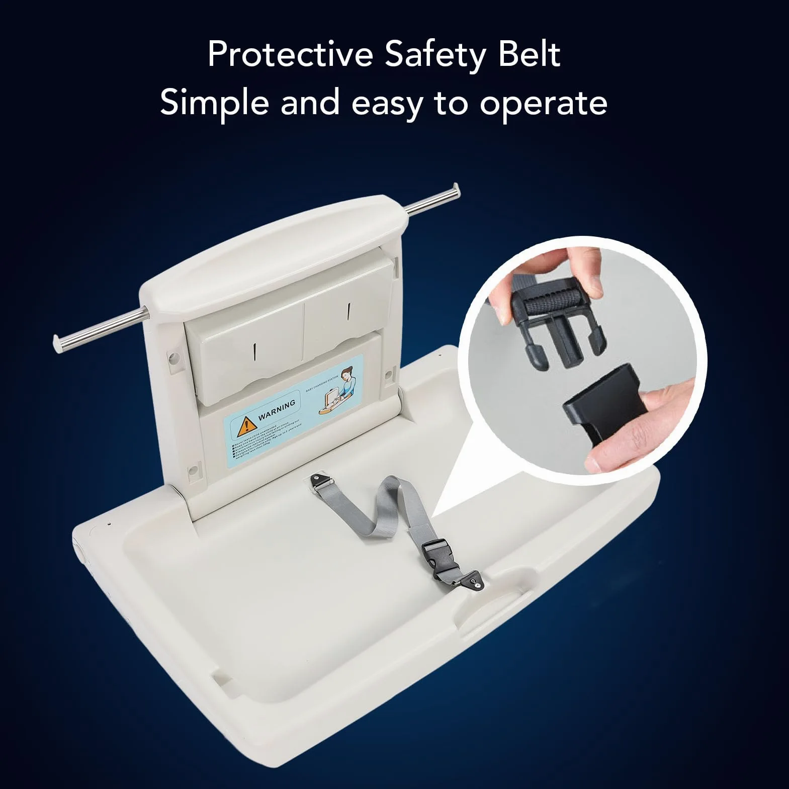 Fasciatoio per Bambini, Fasciatoio Portatile con Cinghia di Sicurezza, Ganci per Scatole per Fazzoletti, per Fasciatoio da Viaggio per Bambini, Fasciatoio Pieghevole per