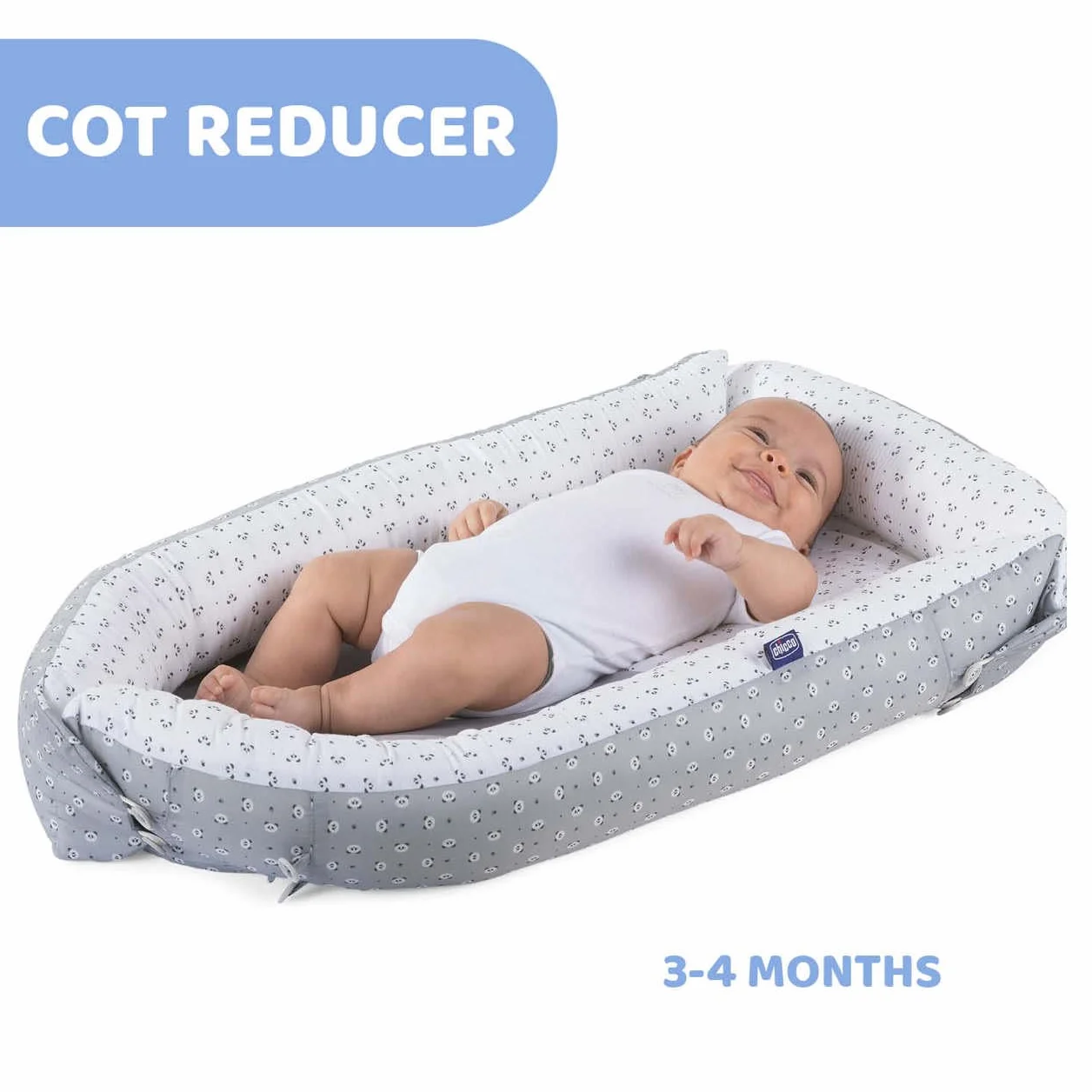Chicco Mummy Pod, Riduttore Culla e Lettino, Impermeabile e Traspirante, con Speciale Rete 3D e Inserto anti-pipì, Regolabile, con 3 Lunghezze, Lavabile a Mano, Riduttore Neonato, Grigio, Foxy