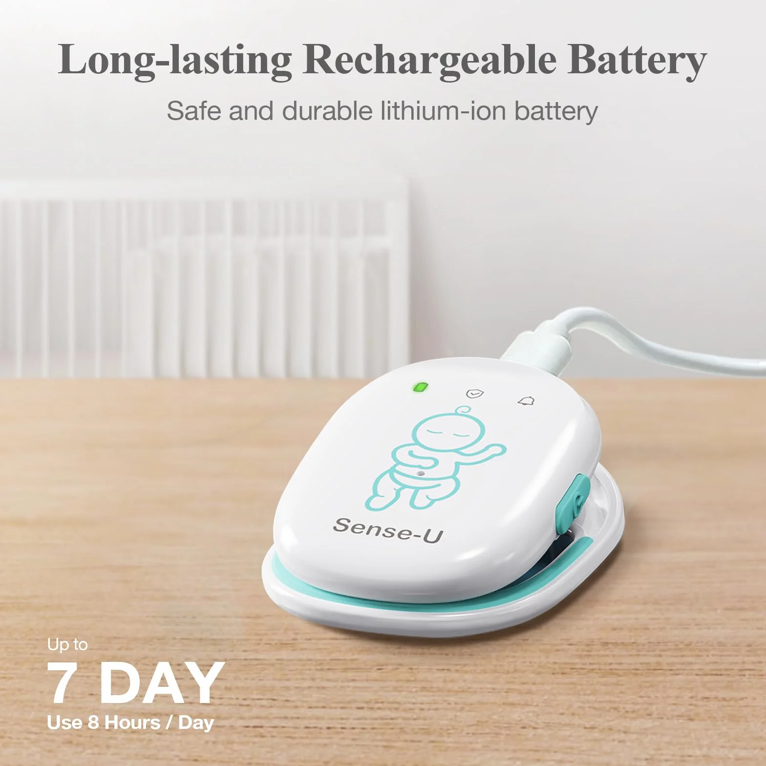 Sense-U Baby Monitor: traccia il movimento addominale, la temperatura, il ribaltamento e la posizione del sonno del tuo bambino (prato)
