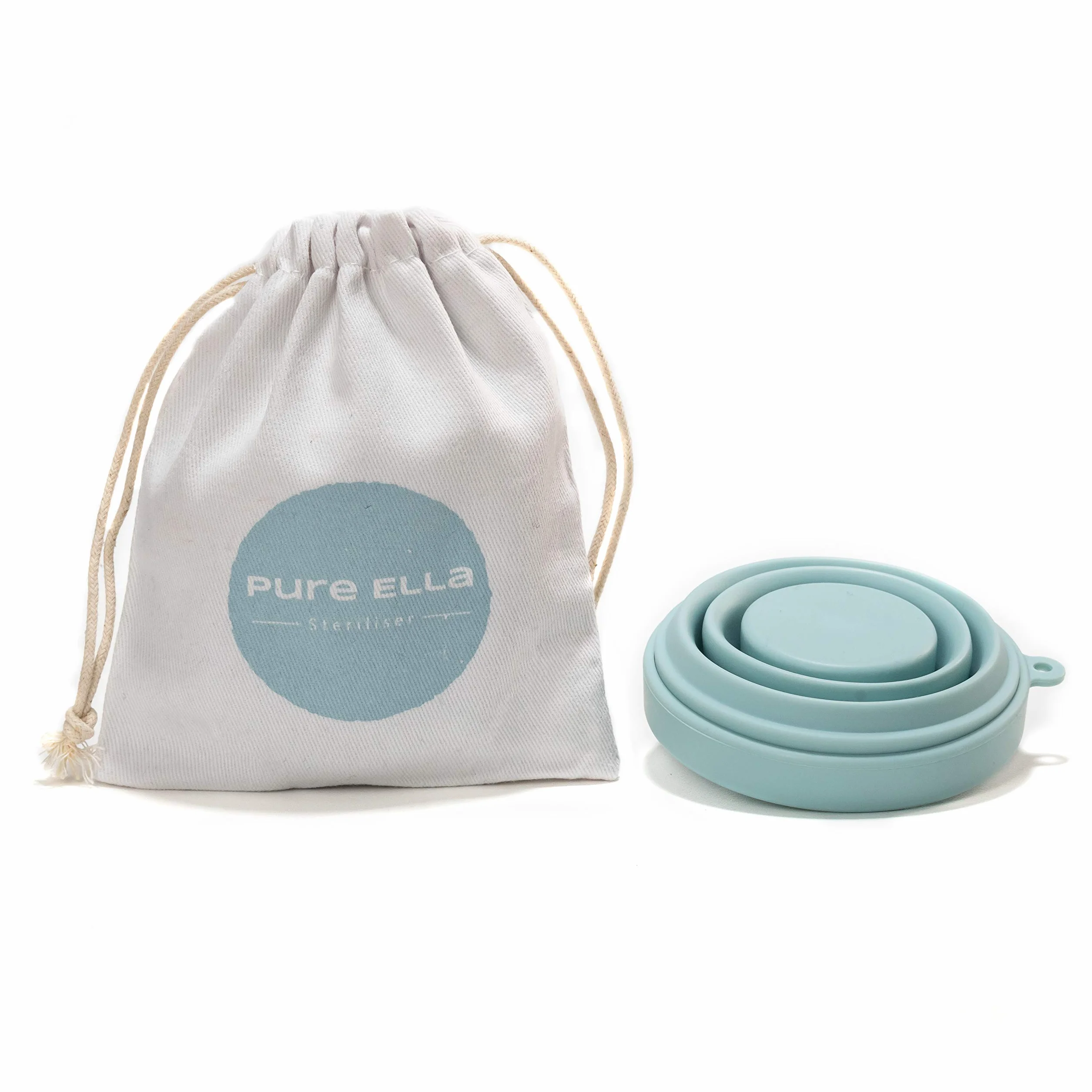 Pure Ella - Sterilizzatore per coppetta mestruale, adatto al microonde, pieghevole e senza BPA, detergente per tazze in silicone, ecologico e igienico femminile