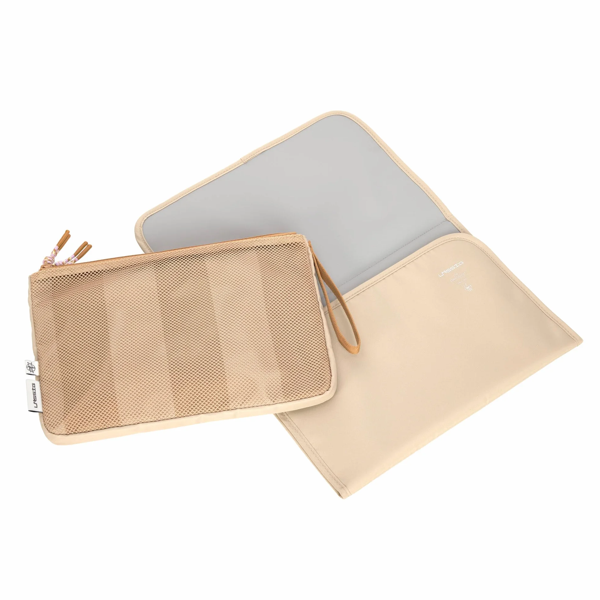 LÄSSIG Borsa per pannolini con fasciatoio per i bambini in movimento/Casual Changing Organizer beige/camel