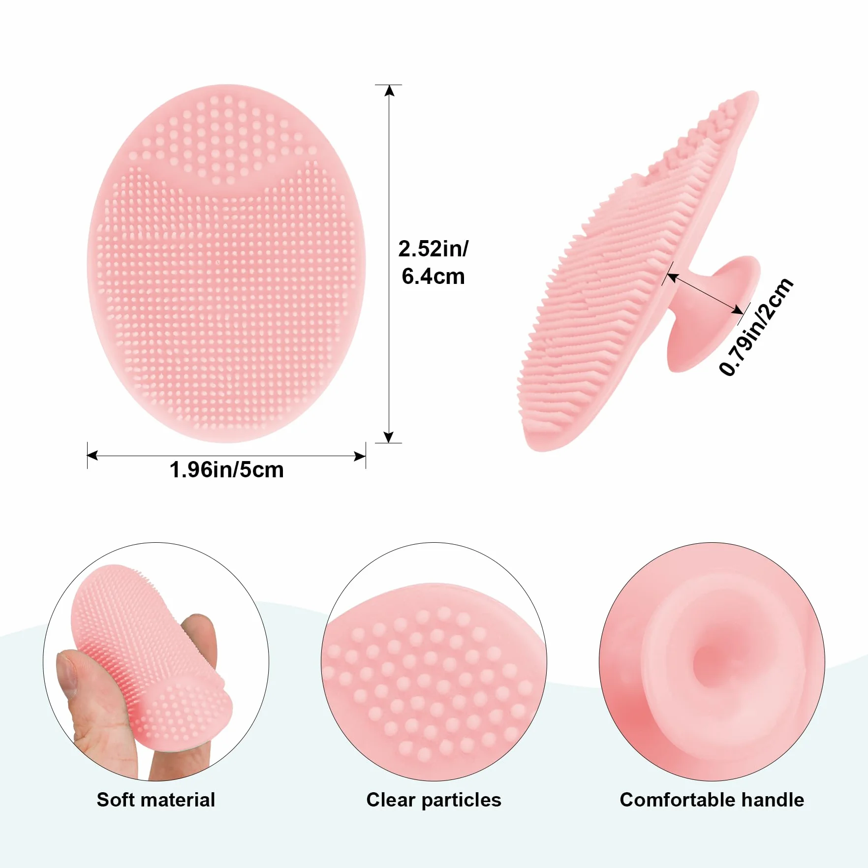 Set di 3 spazzole e pettini per bambini, con setole di capra e setole in silicone, per neonati e bambini (Rosa Brosse in silicone)