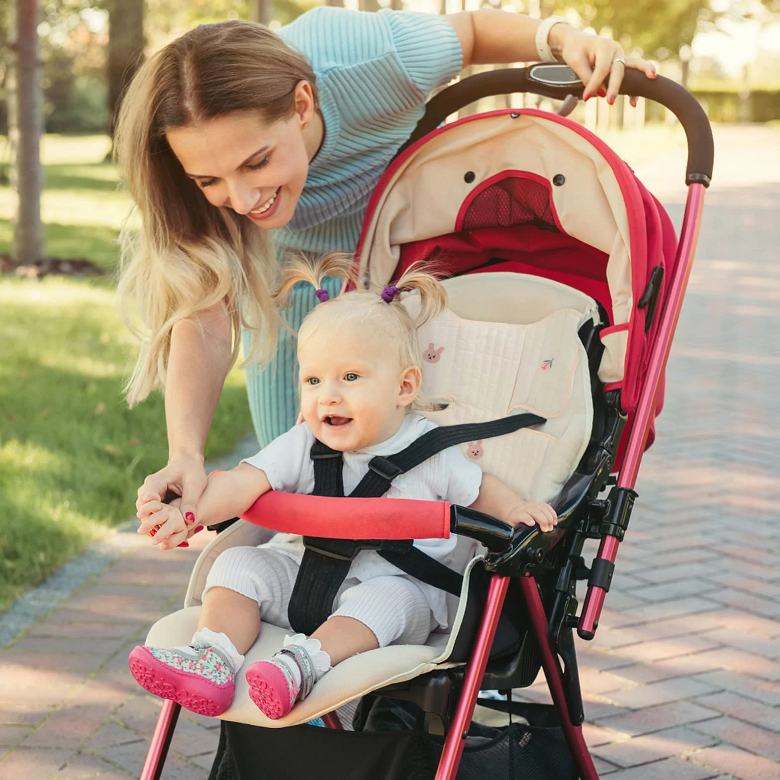 LUFEIS Cuscino per Passeggino, Materassino Passeggino Universale, Copriseduta Passeggino Antisudore, Cuscino Ovetto Auto Estivo Traspirante, Materassino per Passeggino Seggiolino, Seggiolino Auto