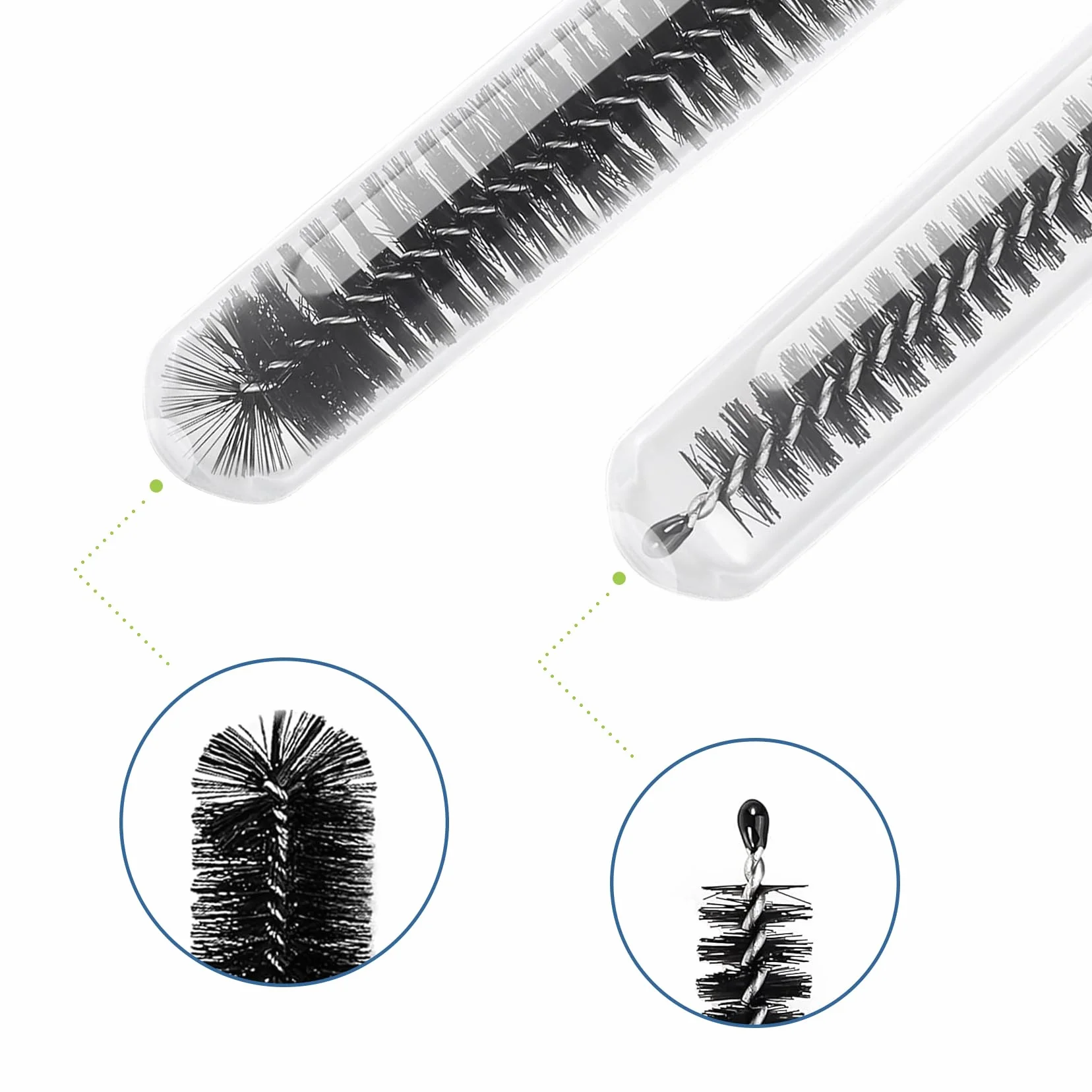 Spazzola Per Bottiglie, Set Di 8 Spazzolini In Nylon Per Cannucce E Tubi, Per Pulire Bottiglie A Collo Stretto, Biberon, Barattoli E Beccucci Di Teiera (Nero)