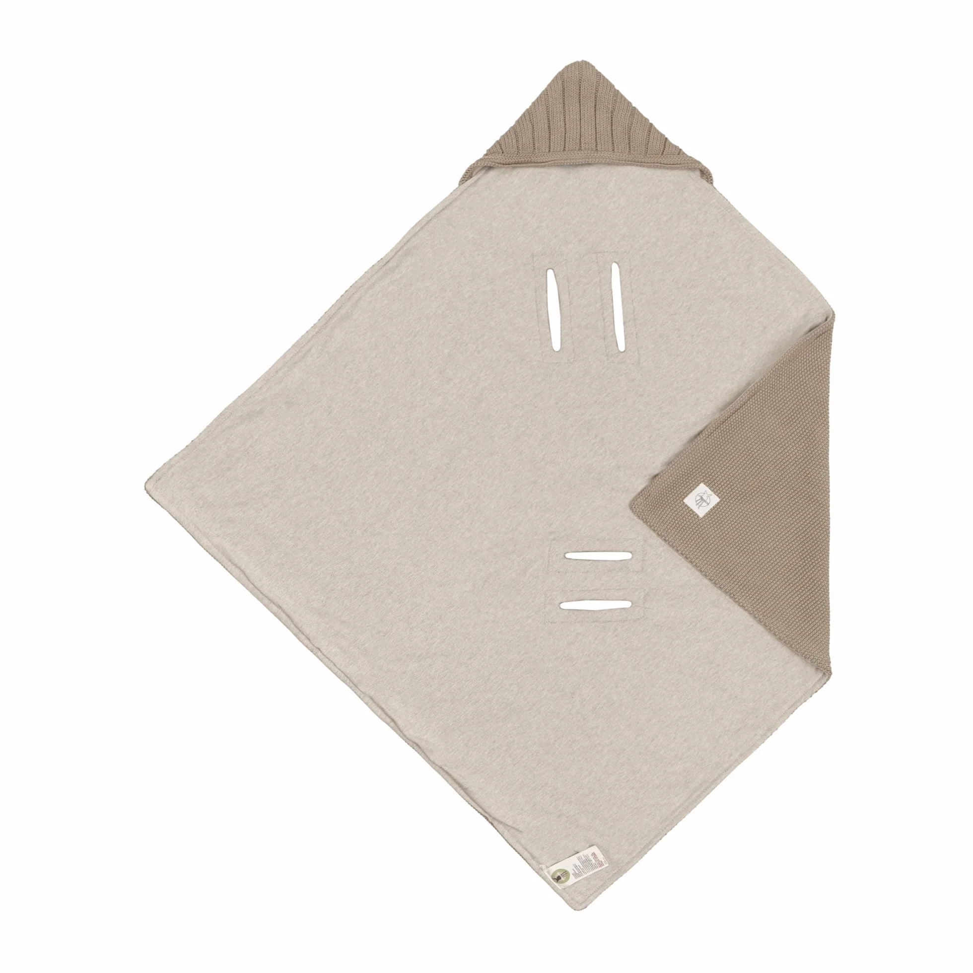 LÄSSIG Coperta a maglia per seggiolino auto 100% cotone organico GOTS taupe