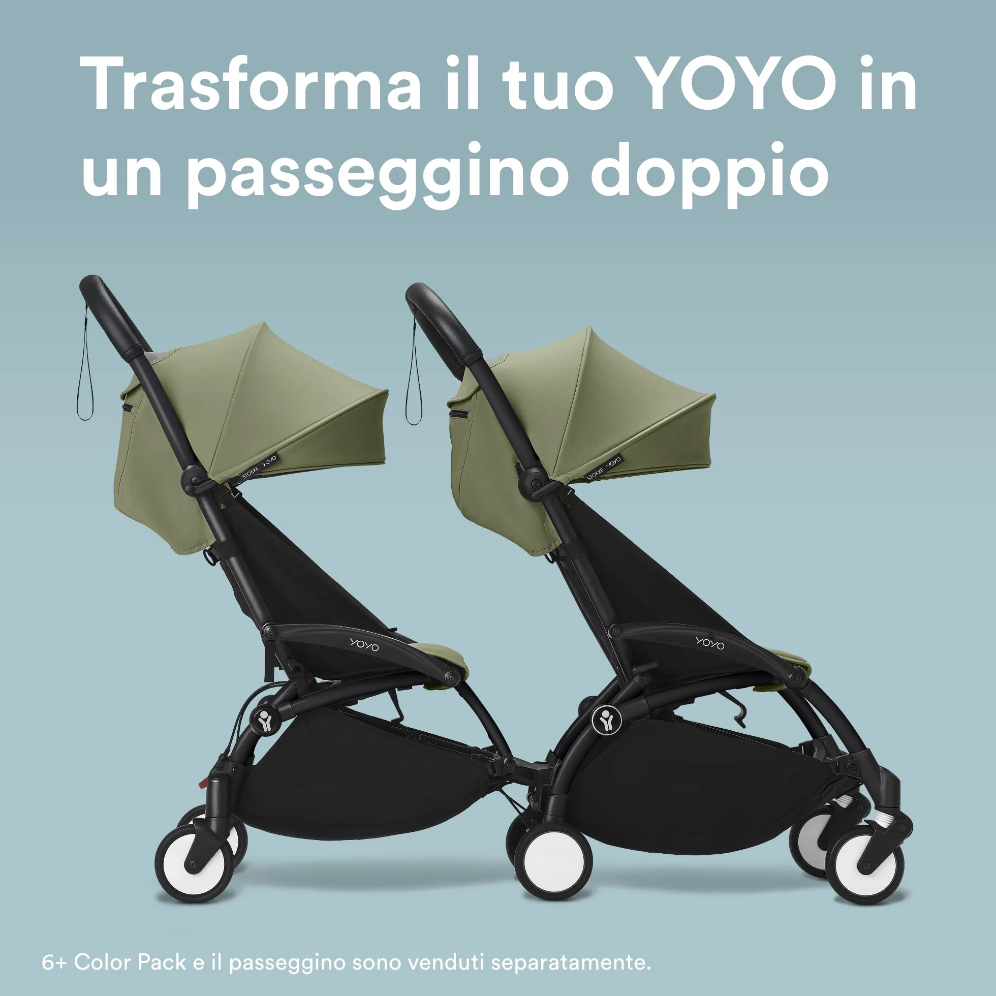 Stokke YOYO Connect, Nero - Trasforma il tuo YOYO in un passeggino doppio - Perfetto per gemelli o bambini con poca differenza di età