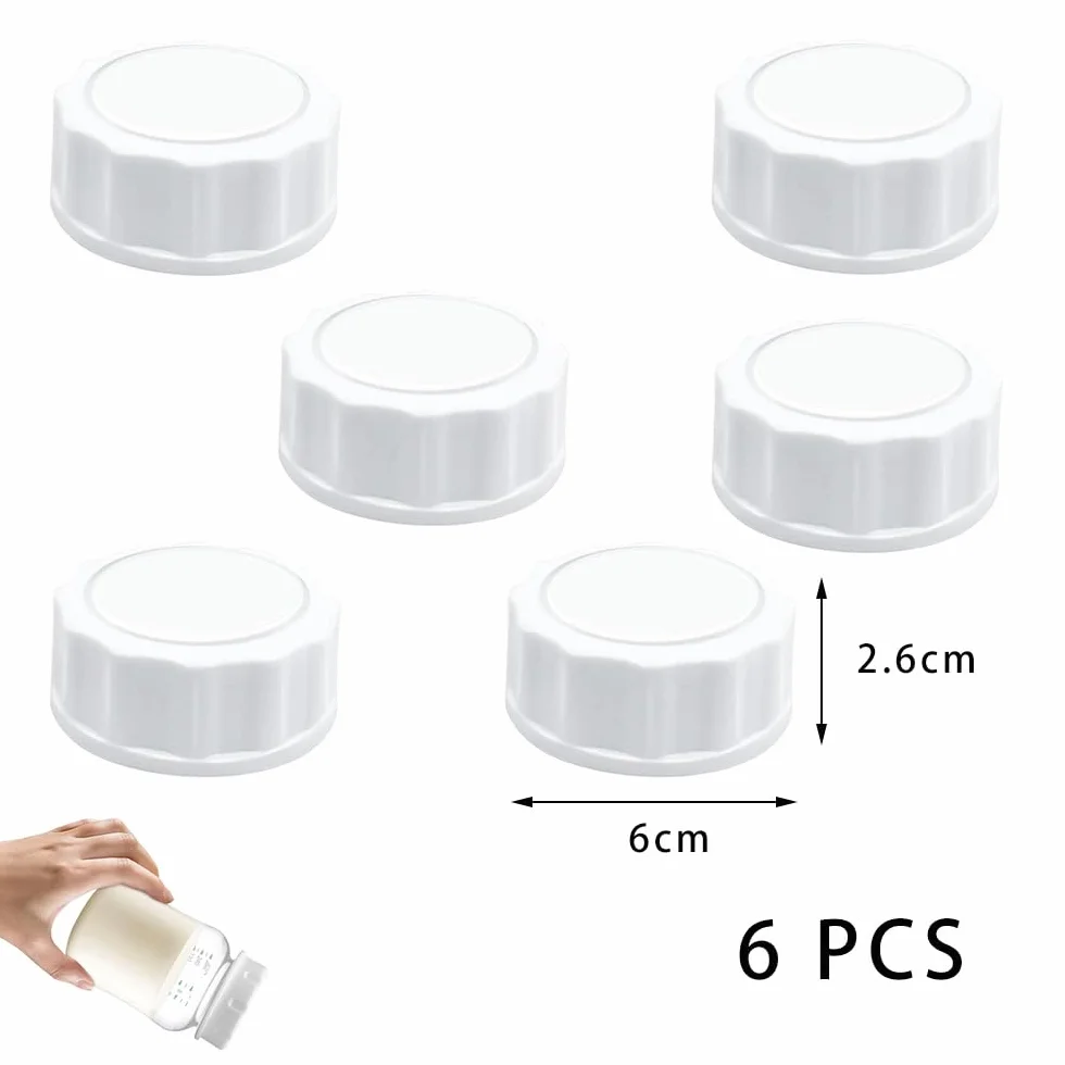 6 Pezzi Tappi per Biberon Tappi di Ricambio a Cupola per Biberon con Anello di Tenuta Coperchi a Cupola per Biberon in Plastica e Vetro