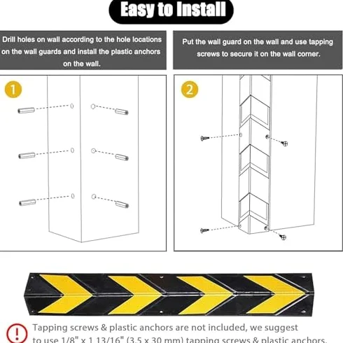 Protezioni angolari riflettenti da parete, a strisce gialle, per garage, parcheggio, magazzino, ufficio, lunghezza 60 cm, migliorano la sicurezza e la visibilità