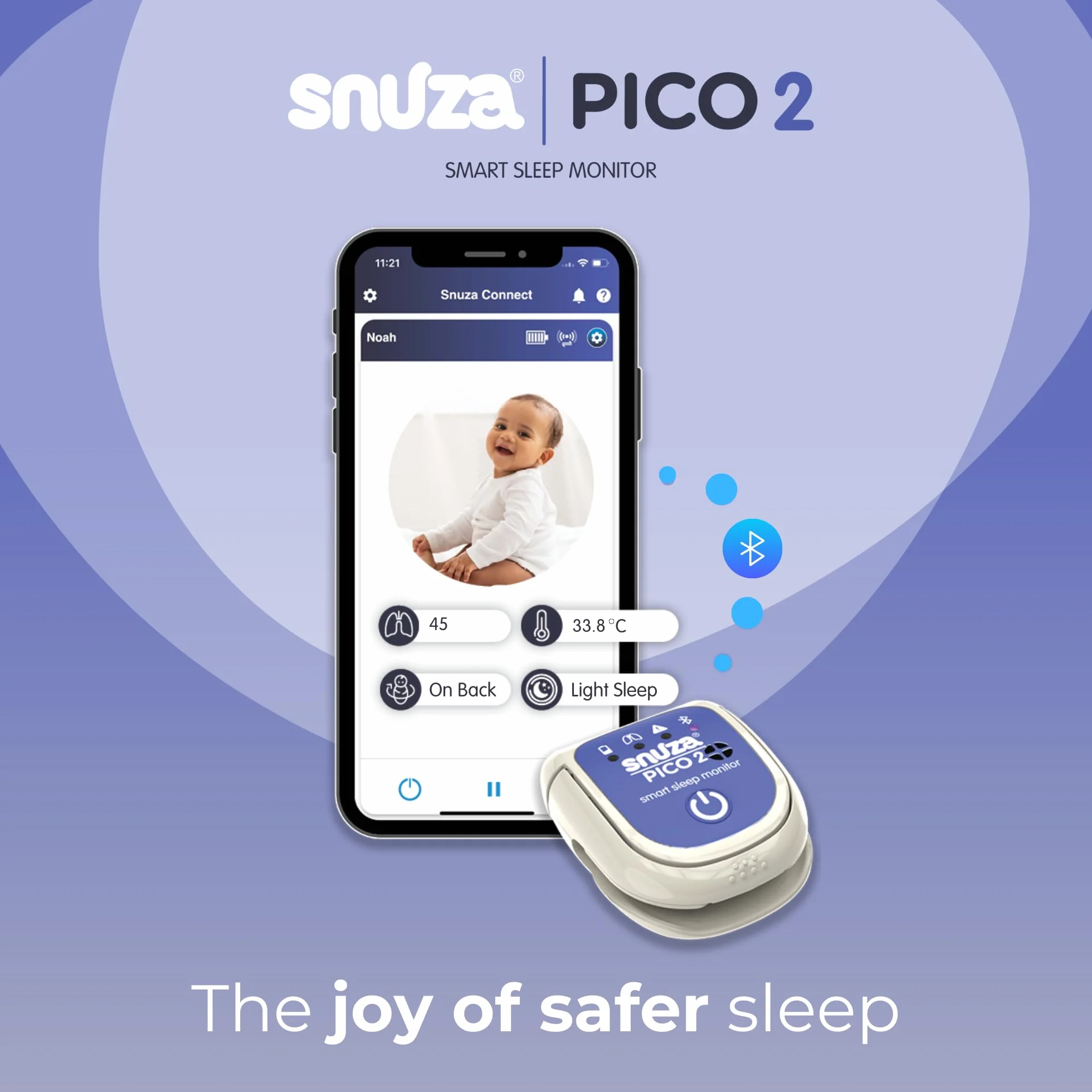 Baby monitor del sonno intelligente Snuza Pico 2 con app