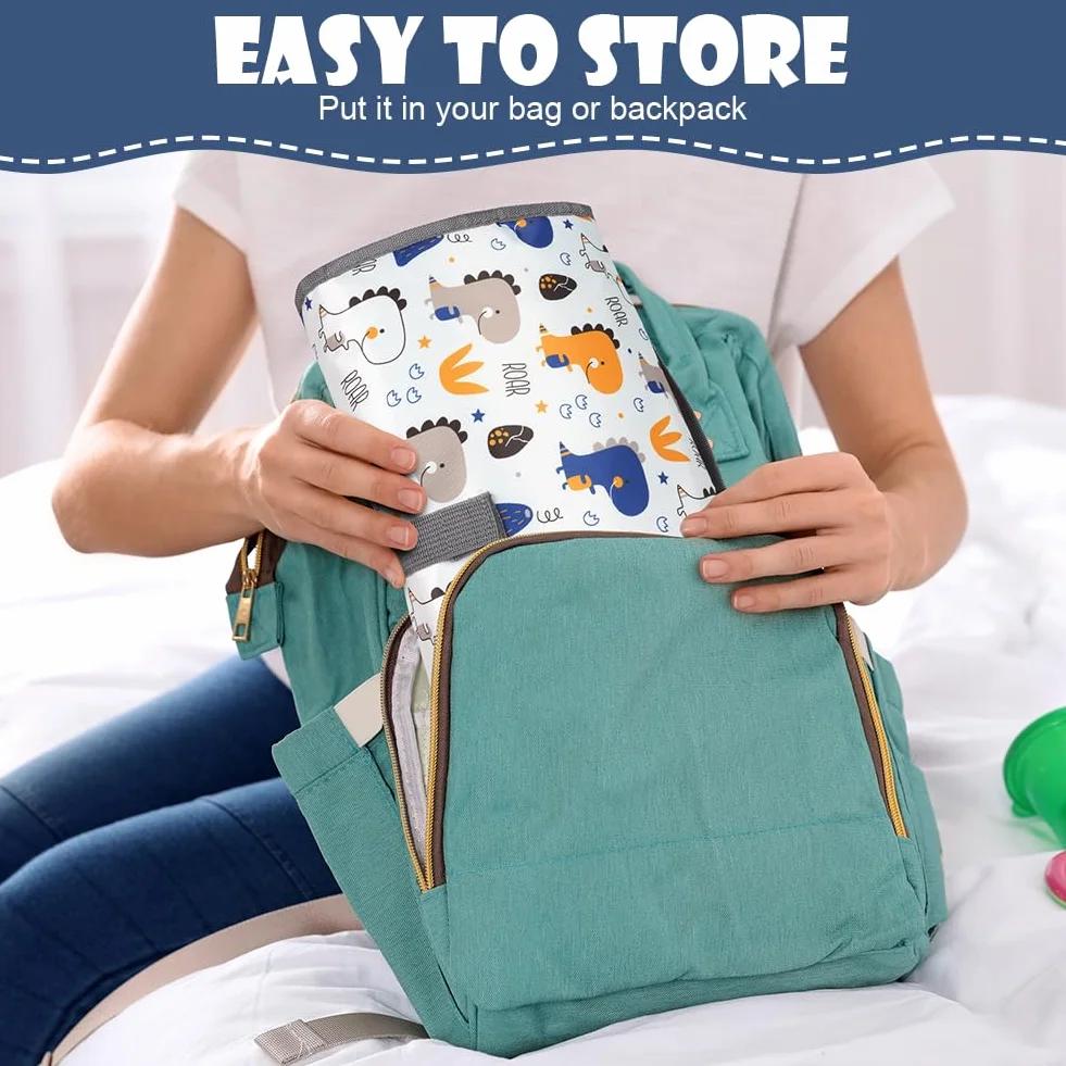HOTUT Fasciatoio Portatile Pieghevole da Viaggio, Kit Cambio Pannolino per Neonato Esterno Casa Viaggio, Portable Tappetino Borsa per Il Cambio Pannolino, Regalo Battesimo Bimbo