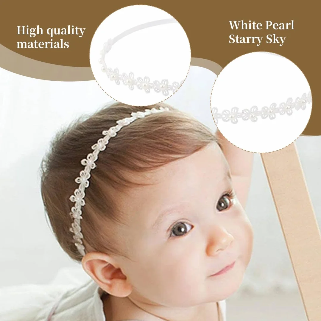 Fasce da bambina,Un cerchietto con nastro grosgrain per bambine, cerchietto elastico bianco, cerchietto con nastro grosgrain per bambine, cerchietto per neonati.