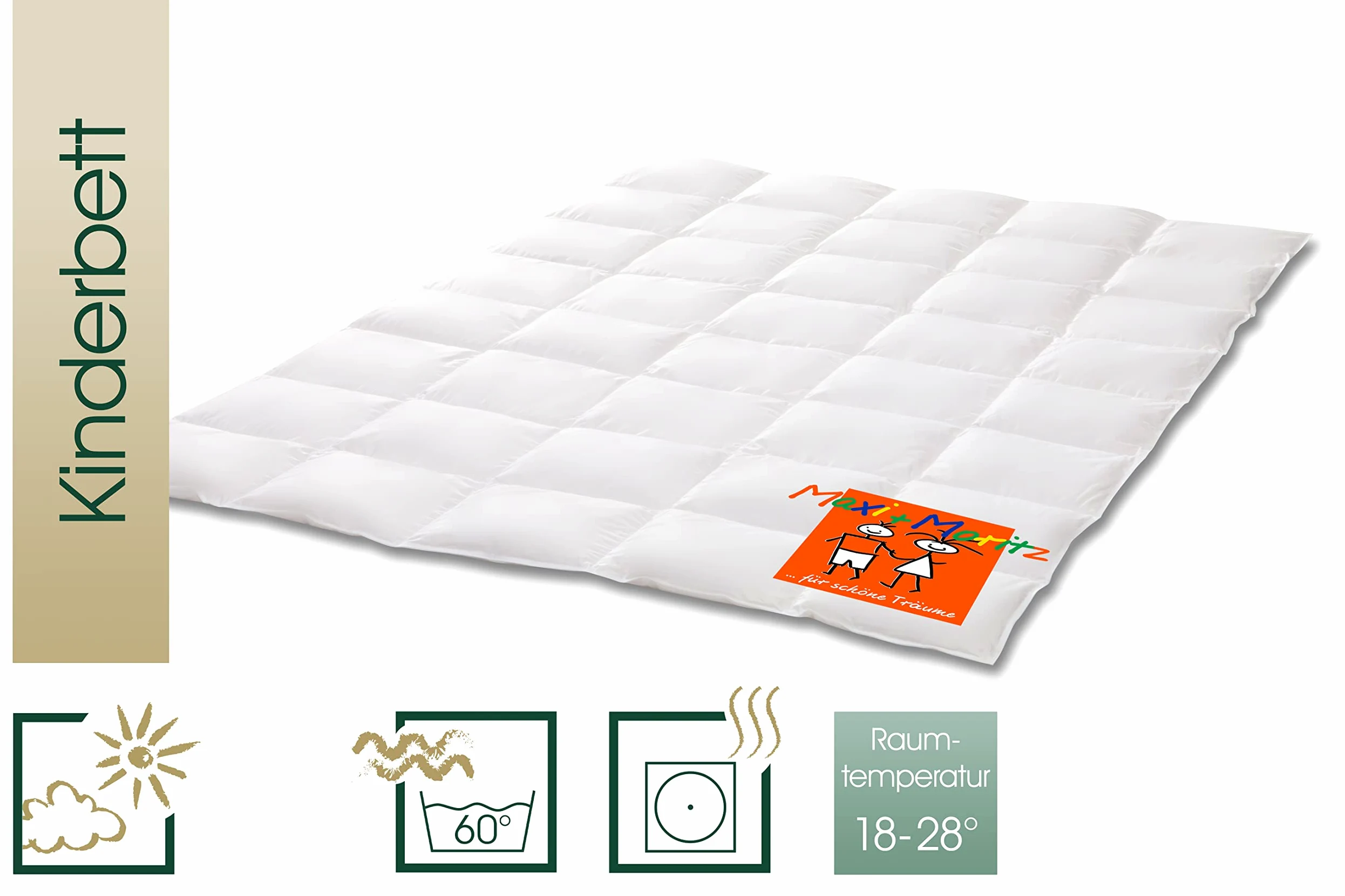 Maxi und Moritz 975.98.012 - Piumino per bambini, con 8 x 5 pannelli, dimensioni 100 x 135 cm