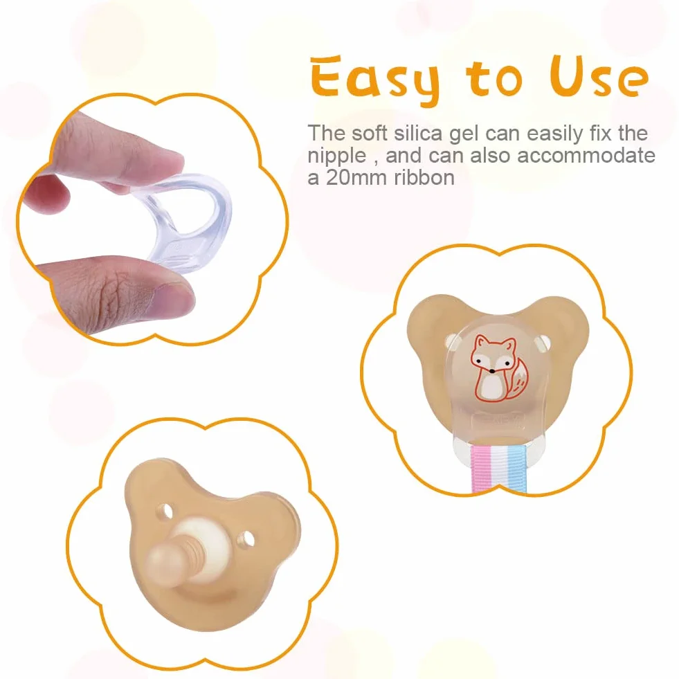 Vicloon Anello Adattatore Clip, 20 Pezzi Anello Adattatore per Ciuccio, Ciuccio Clip Adattatore Adatto Alla Maggior Parte dei Succhietti per Bambini