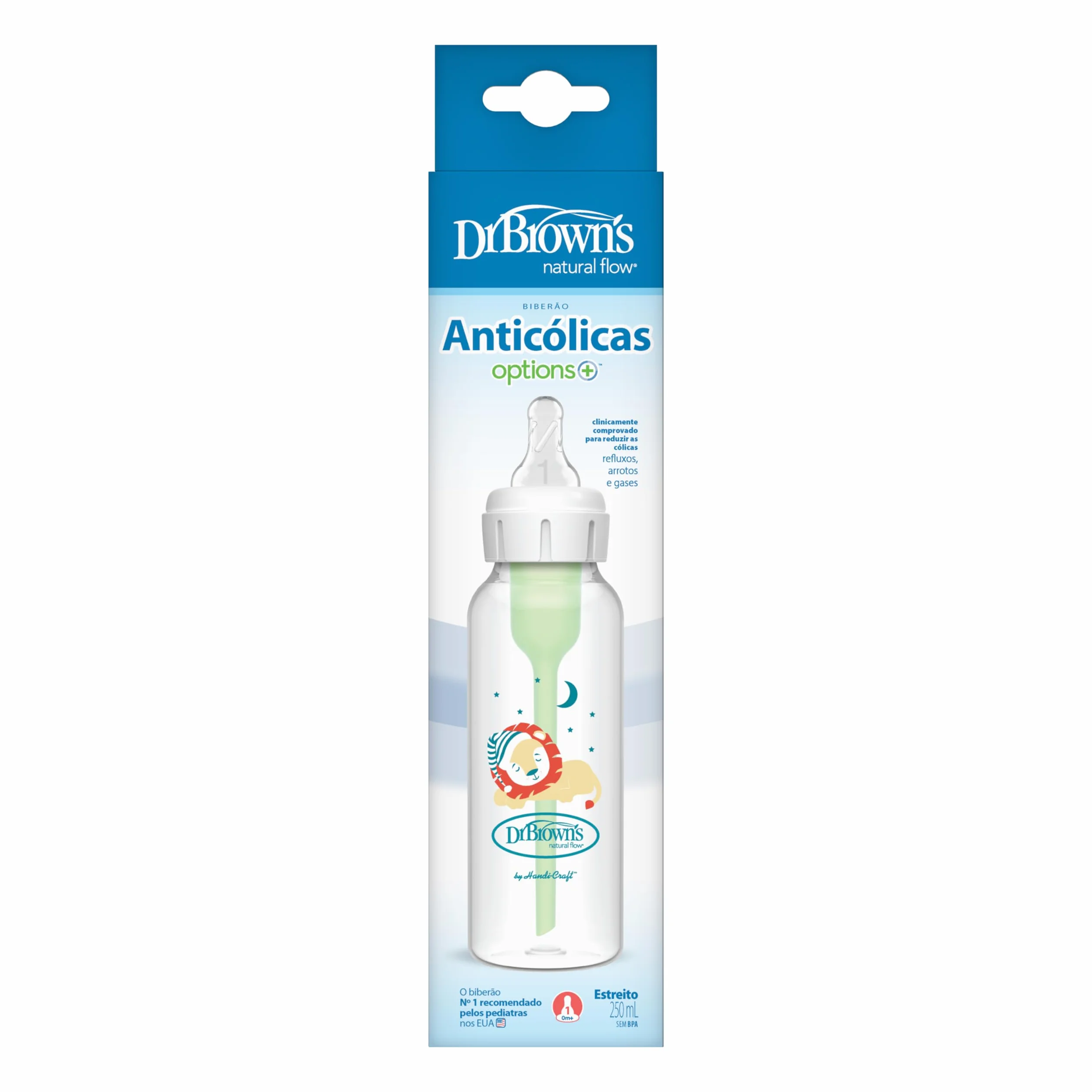 Dr. Brown's Biberon anticolici Options+ Stretto 250 ml Leone Biberon +0 Mesi
