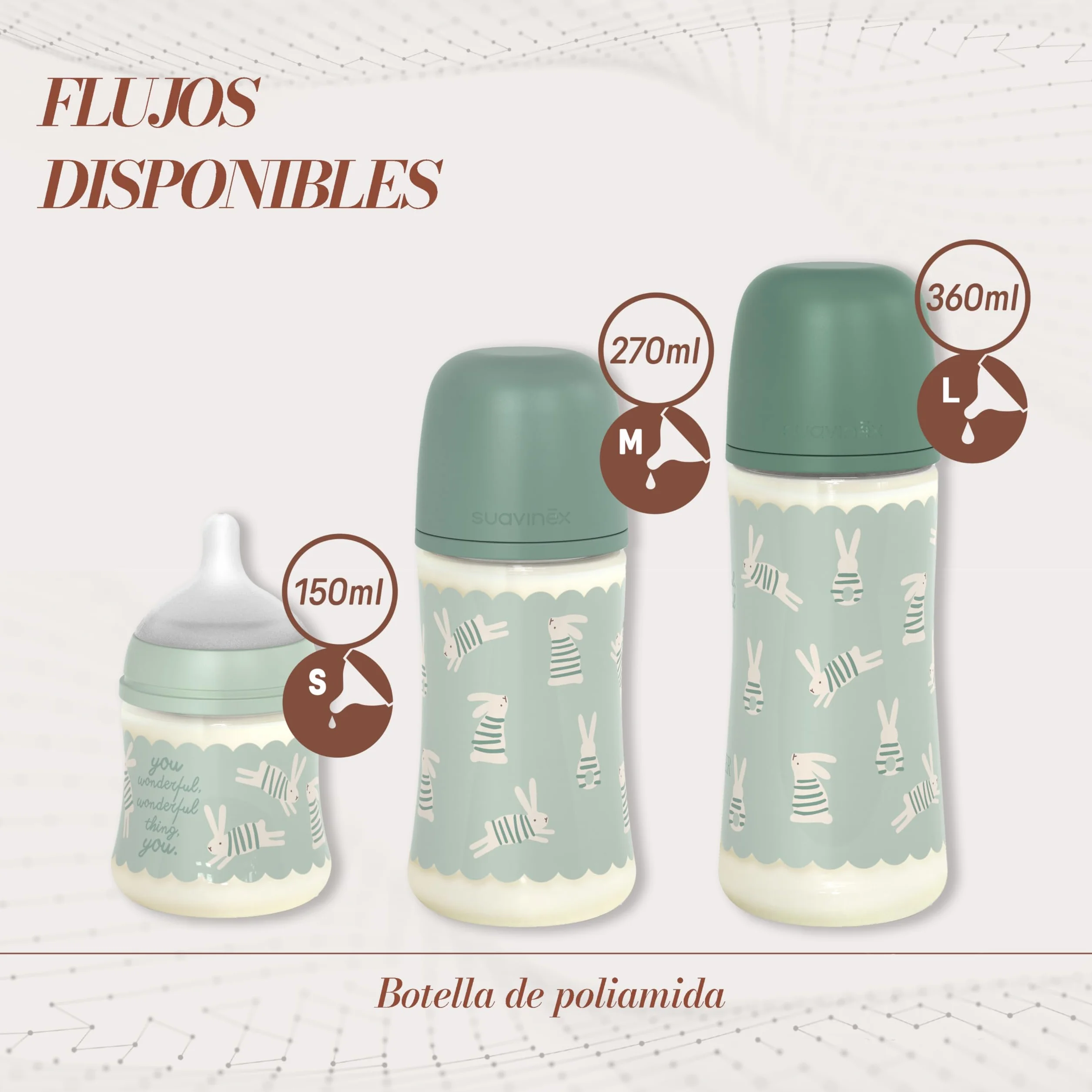 Suavinex, biberon da 270 ml con tettarella SX Pro in silicone, con valvola anticoliche, a flusso medio (M), per liquidi a media densità, latte, succhi di frutta o acqua, Neonati +3 mesi. Wonder Rosa