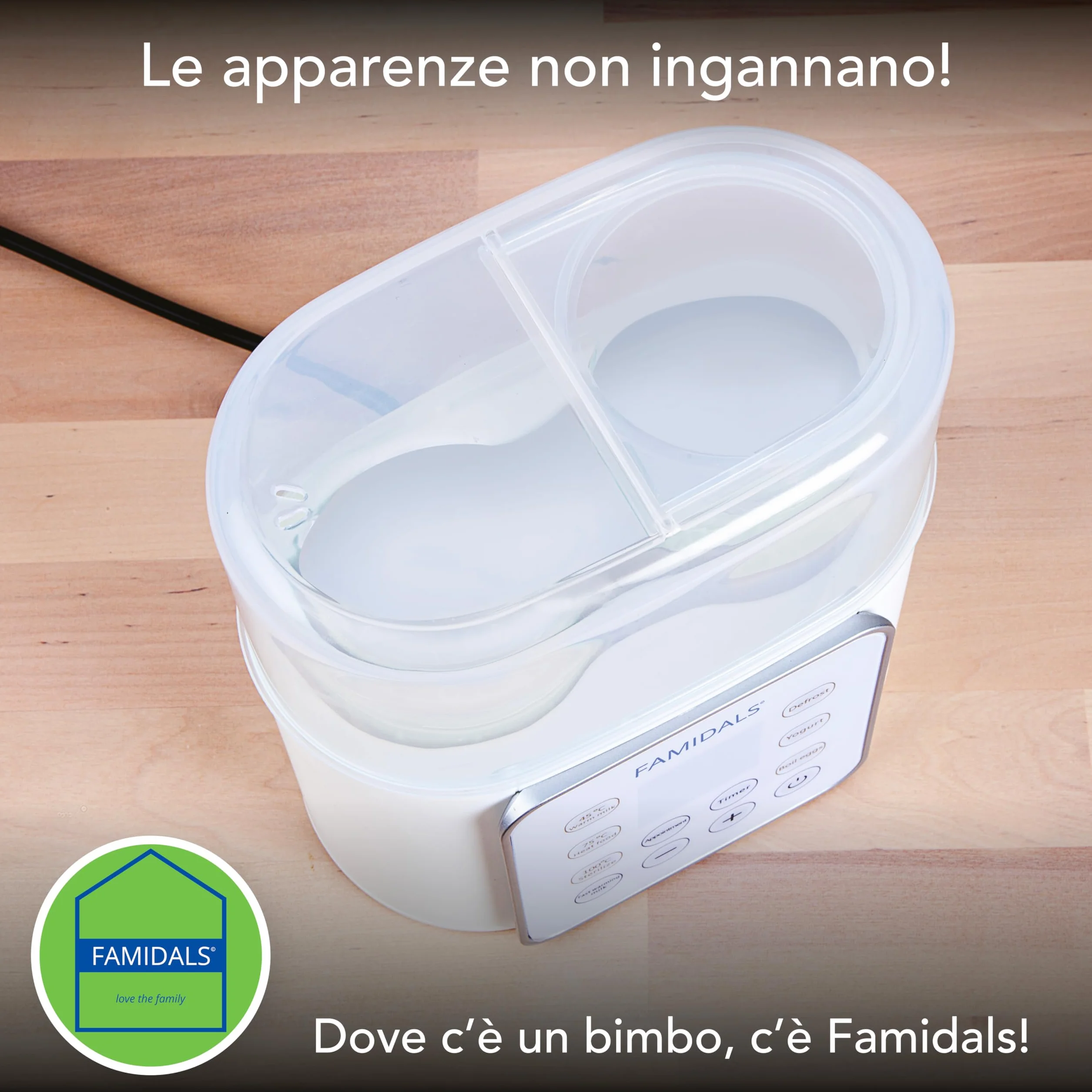 Scaldabiberon Sterilizzatore Neonato 9 in 1 scaldalatte, sterilizzatore, scongelatore, omogeneizzatore, fermentatore, cuociuova, timer, programmazione dell'accensione