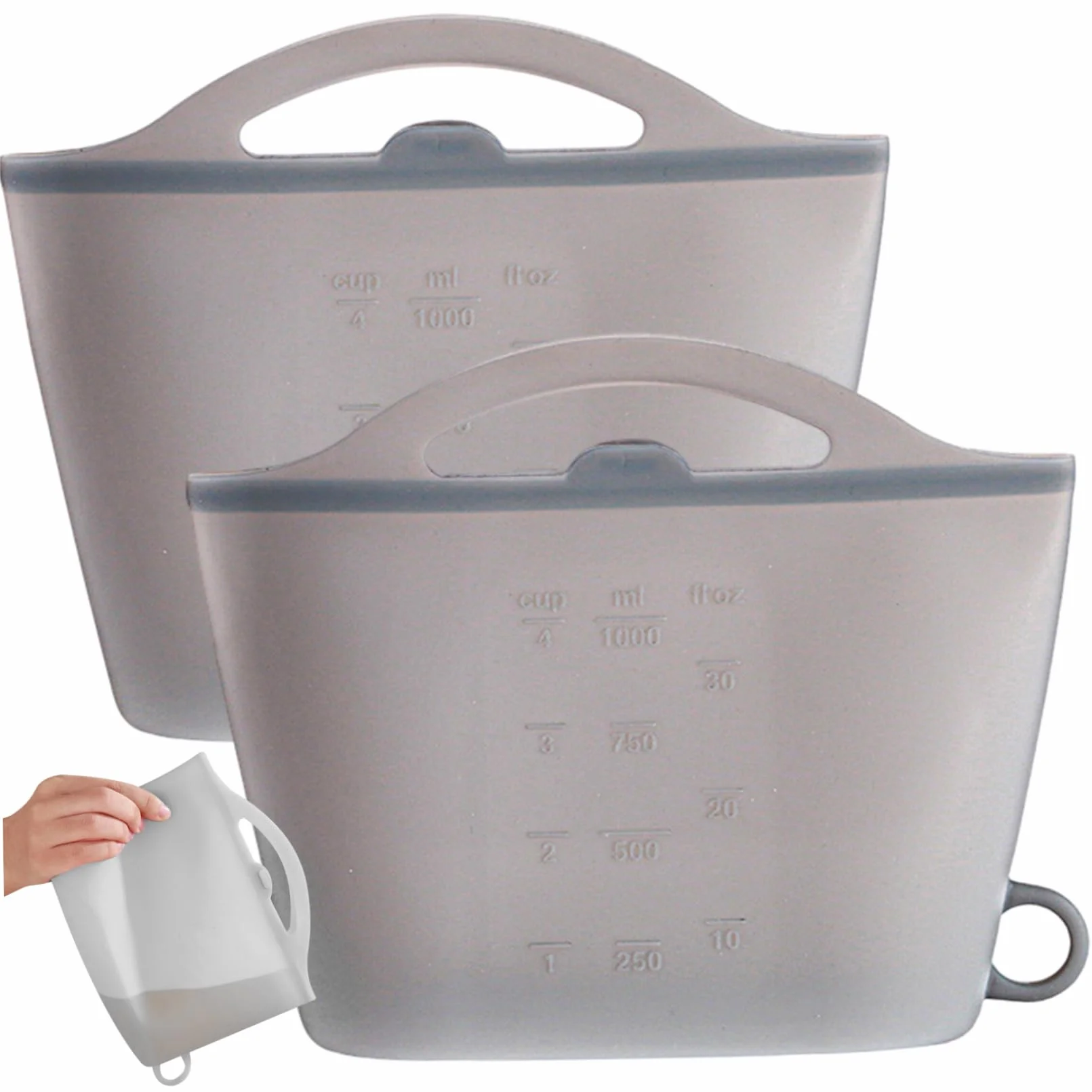 2 sacchetti sterilizzatori per microonde sacchetti flessibili in silicone per microonde da 1000 ml sterilizzatore per ciucci a tenuta stagna con maniglia
