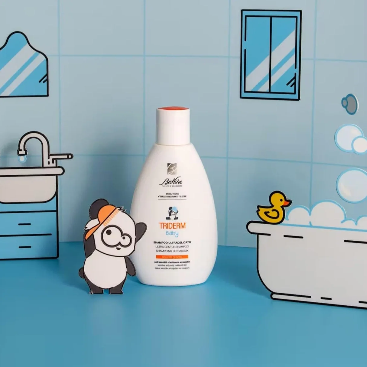 Bionike Tridem Baby - Shampoo Ultradelicato Neonato e Bambino per Pelli Sensibili, Deterge Delicatamente e Non Irrita gli Occhi, Azione Condizionante e Protettiva, Ideale per Lavaggi Frequenti, 200 ml