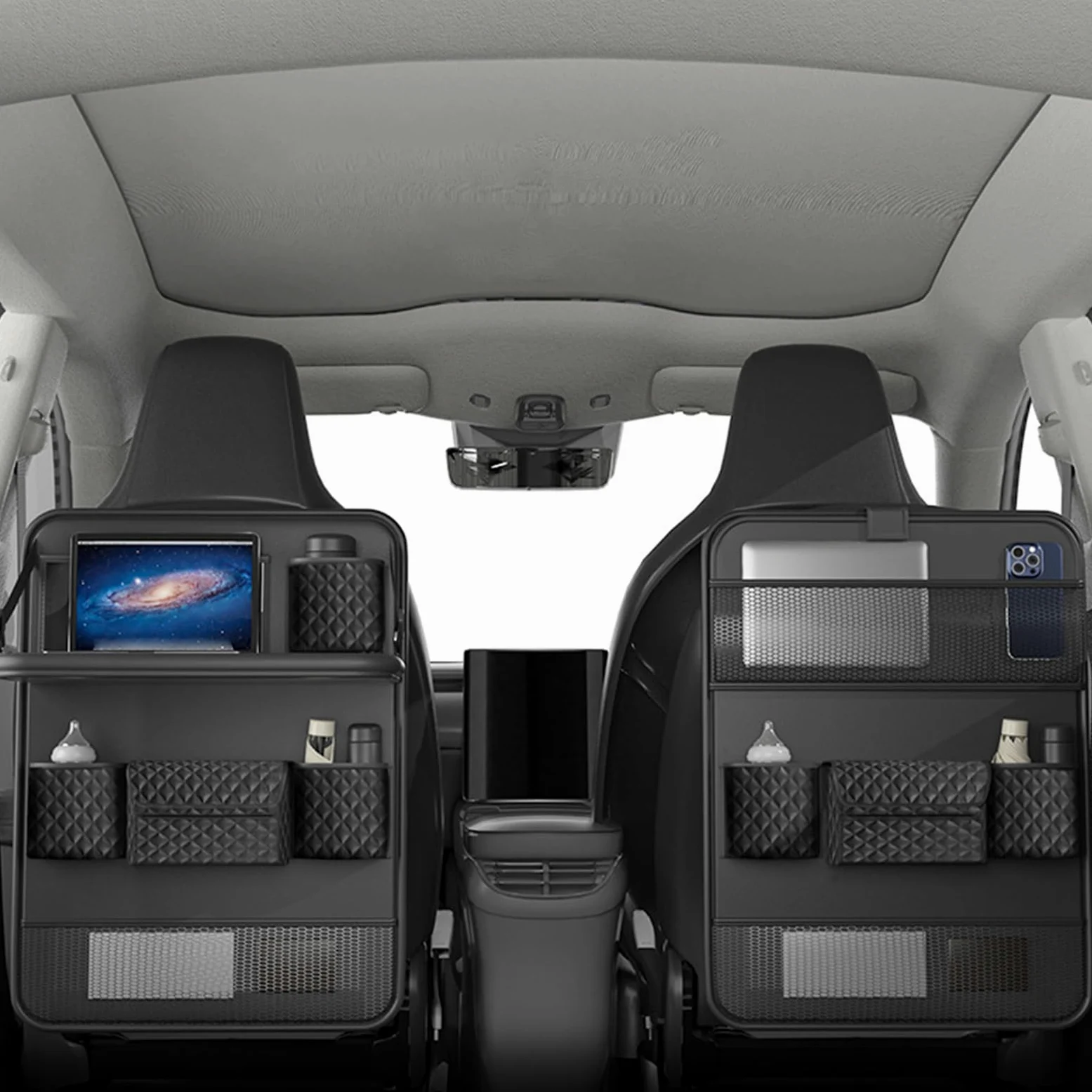 Organizzatore di auto sul sedile, organizzatore di stoccaggio posteriore | Scheda multiuso, da viaggio, supporto da tavolo pieghe