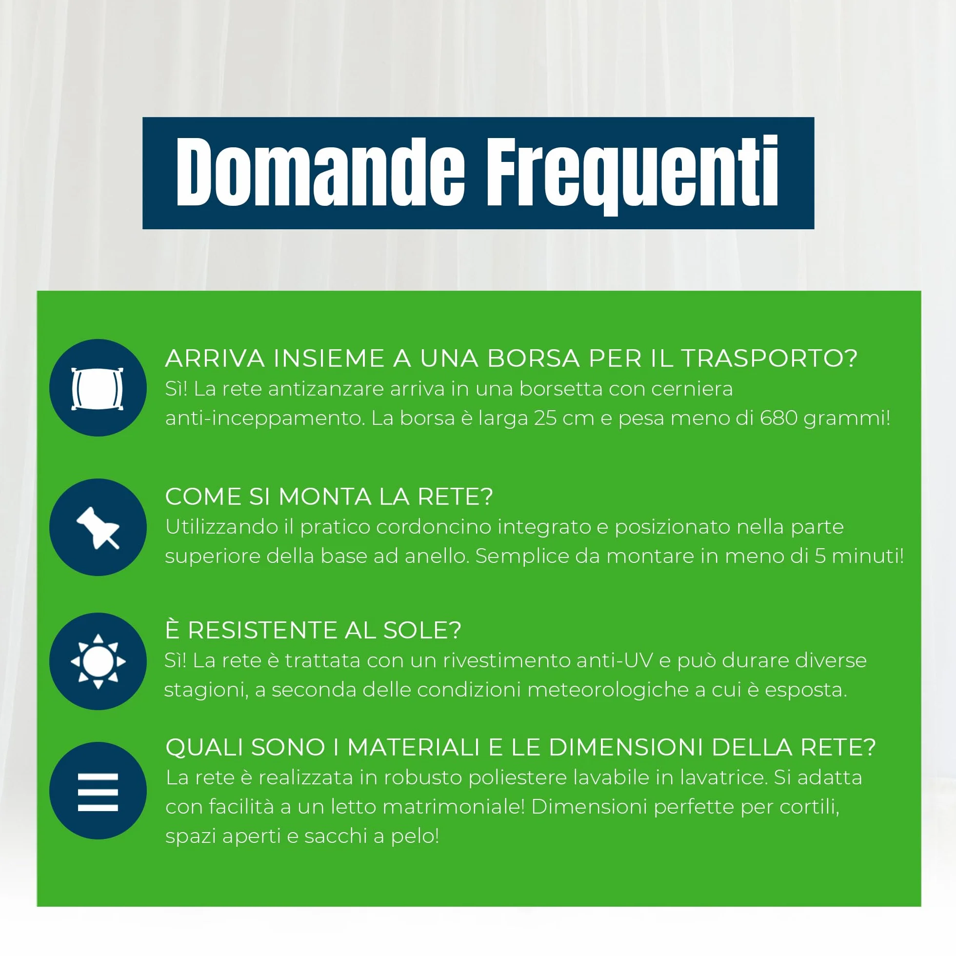 MEKKAPRO Zanzariera Letto Matrimoniale XL, Zanzariera da Letto Matrimoniale a Baldacchino, Culle o Amache, Zanzariera per Letto Matrimoniale con 2 Aperture, Contro Mosche, Vespe e Altri Insetti