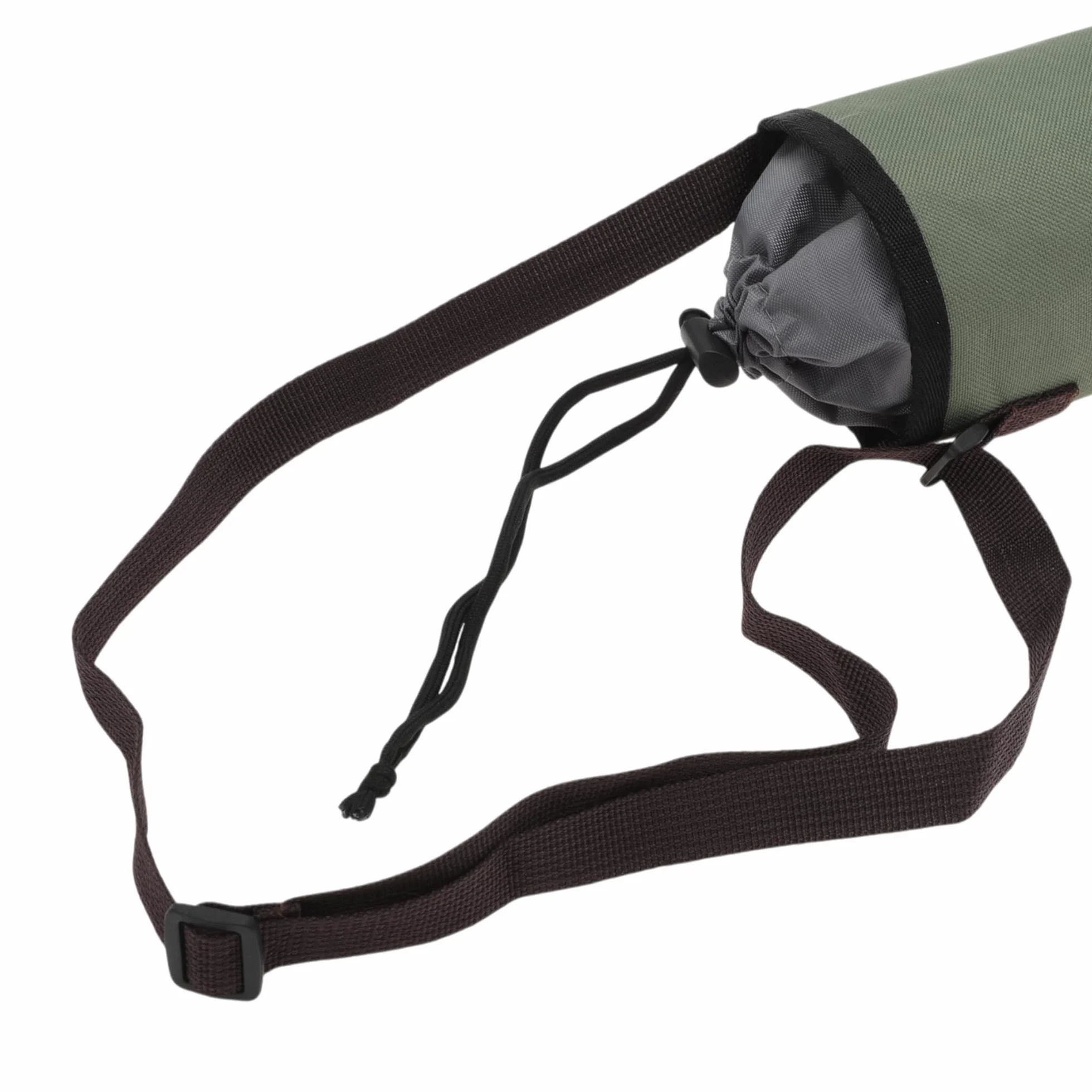 Borsa Isolante per Bottiglia d'Acqua in Tessuto Oxford Cotone Perlato Pellicola in Alluminio Portatile Antiurto con Tracolla Regolabile Sport All'Aperto, 25x9cm, Verde militaresco
