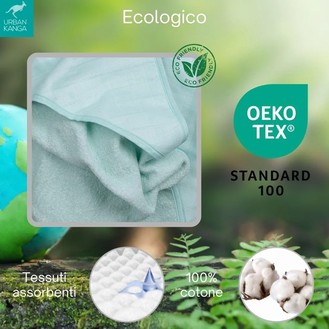 Urban Kanga Poncho da Bagno Asciugamano con Cappuccio per Bambini (Menta)