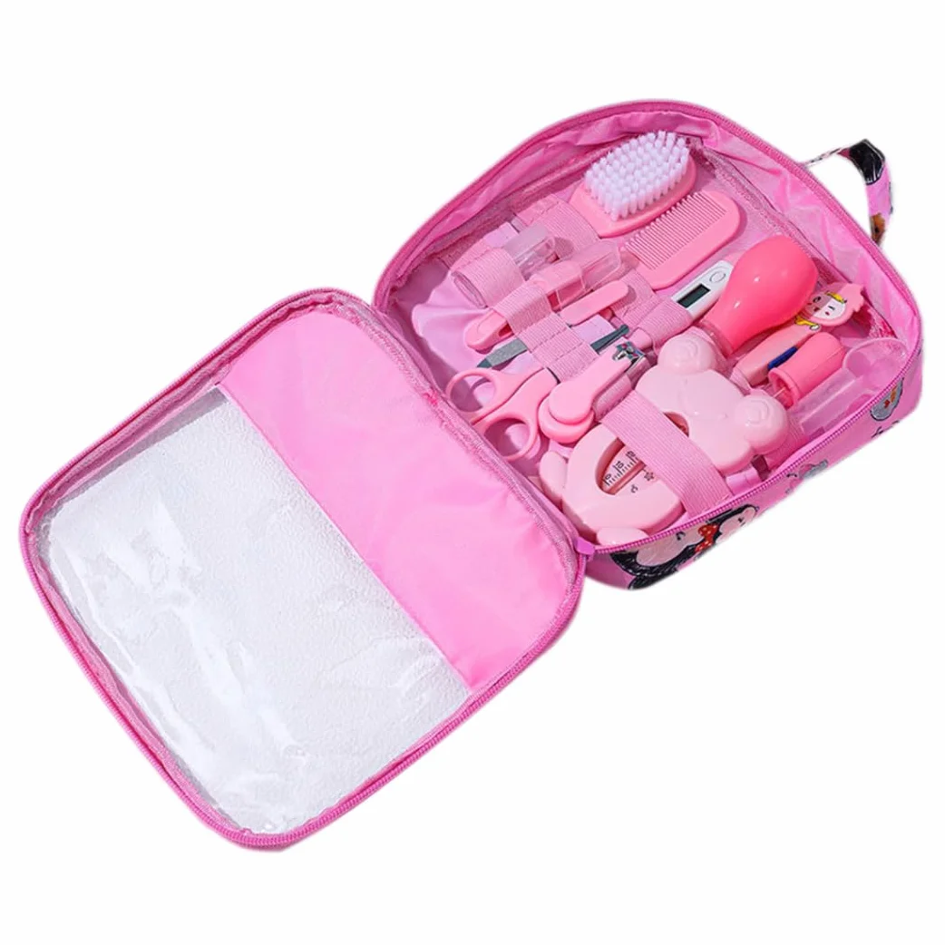 Kit per la toelettatura del bambino, Kit per l'assistenza sanitaria e la toelettatura del bambino Aspiratore nasale Tagliaunghie Set di spazzole per capelli Cura della pulizia quotidiana del neonato