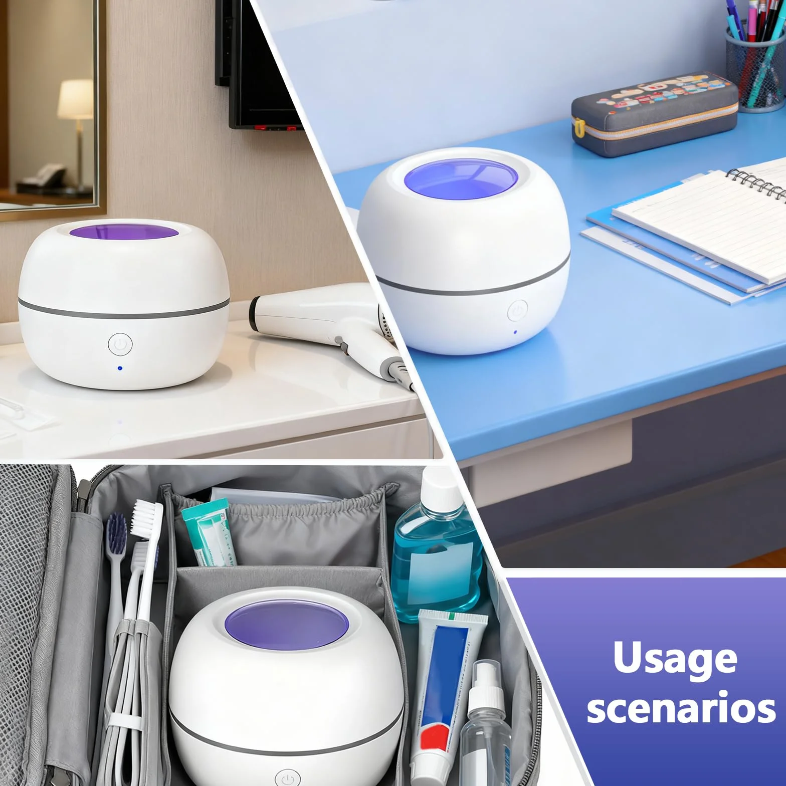 BAIFULAI Terilizzatore portatile per ciuccio: sterilizzatore UV ricaricabile USB, mini esterilizador Portátil De Uv disinfettante per ciuccio, tappi per le orecchie e altri piccoli pezzi (bianco)