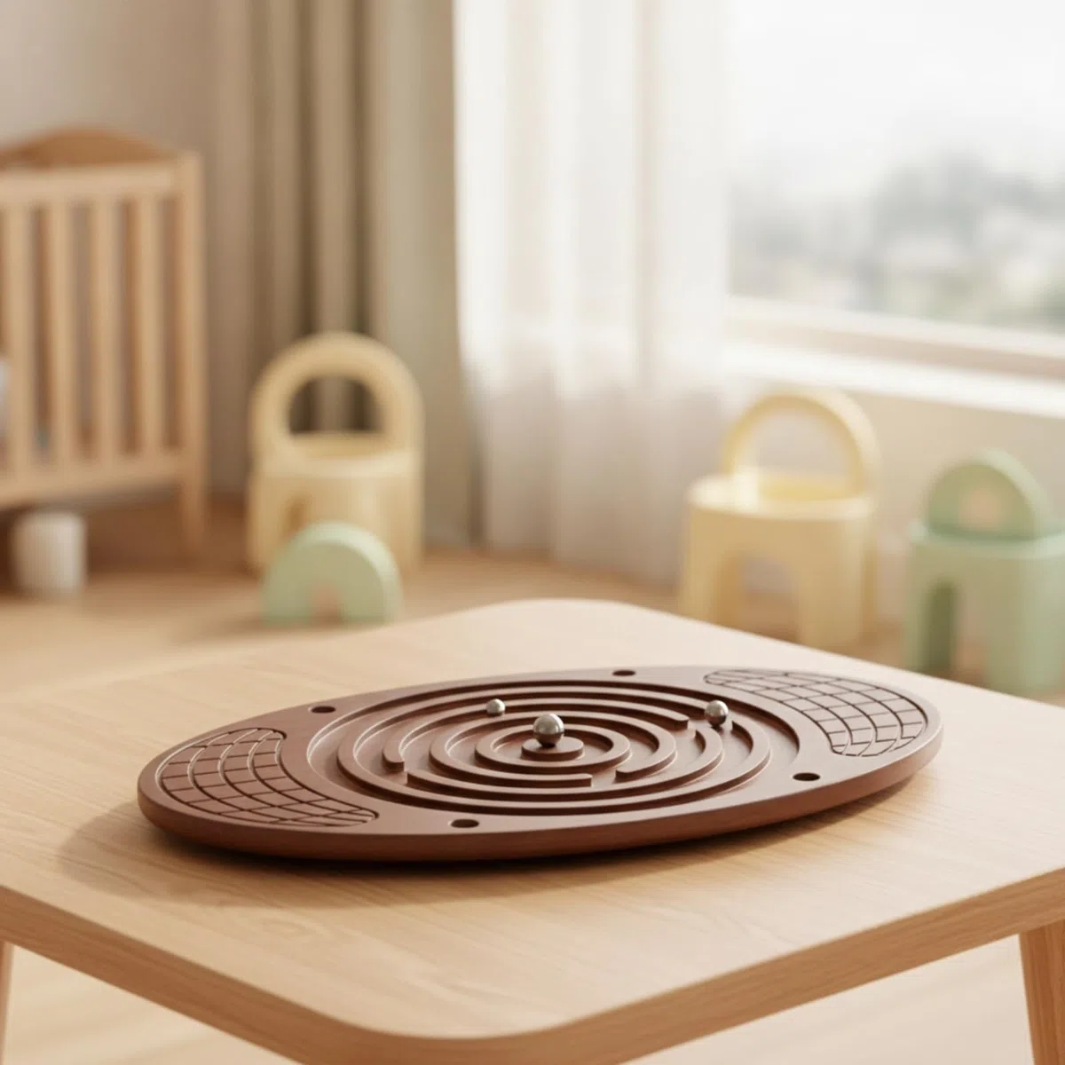 Tavola a per Equilibrio | Finitura Color finitura, Pedana di Equilibrio con percorso e Sfere, Interattivo, per Gioco Attivo, Bambini