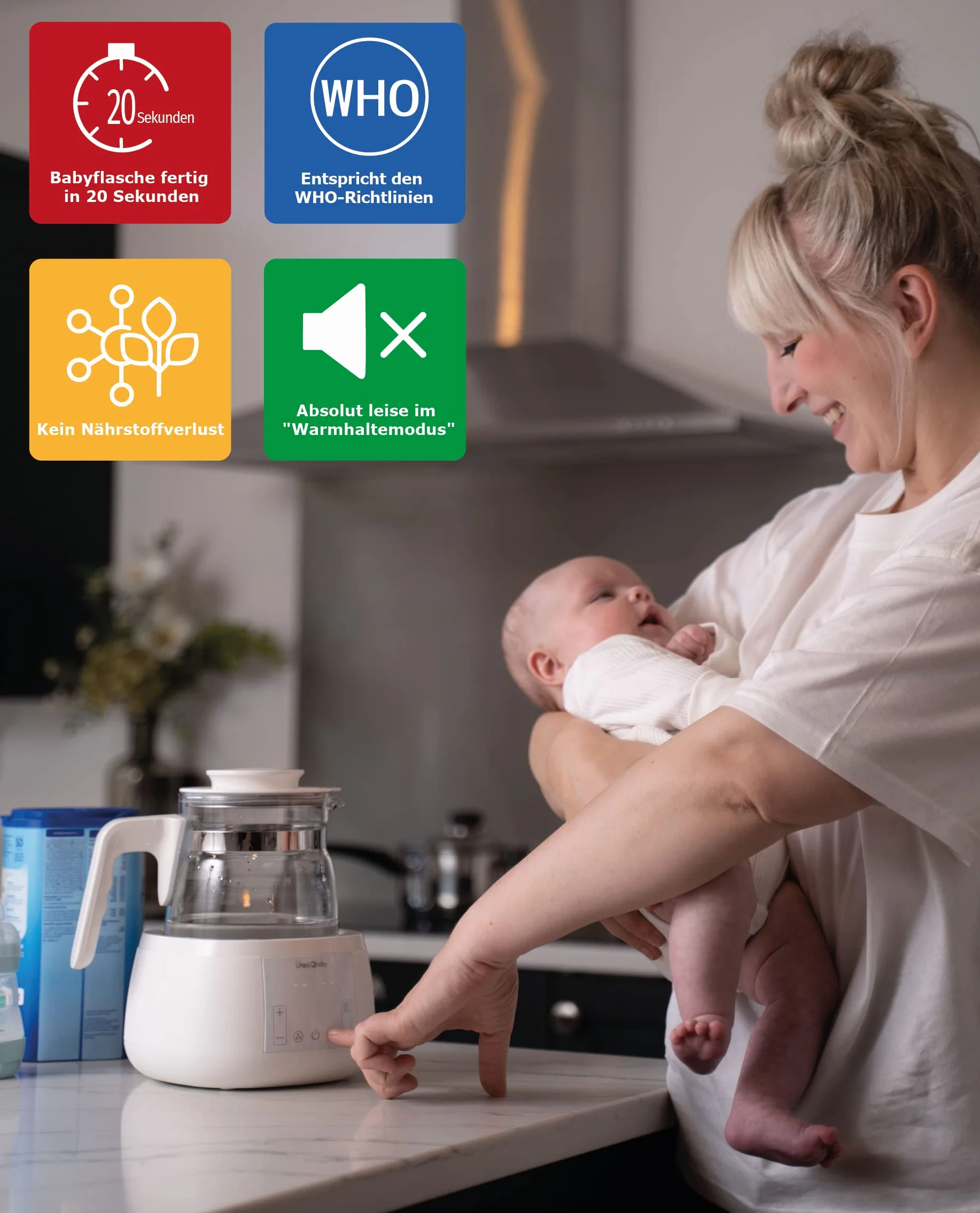 Bollitore Baby Formula Prep, per biberon Adattatore (Luce notturna)