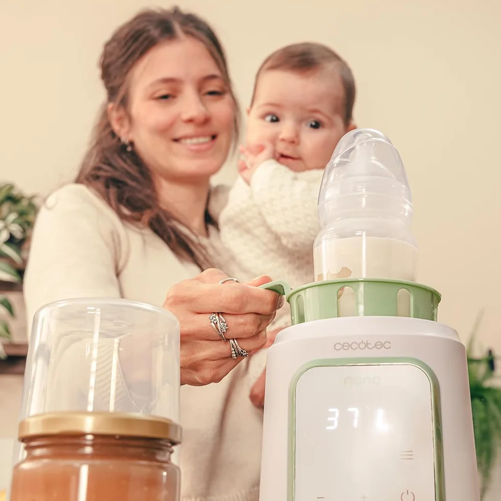 Cecotec Scaldabiberon - Sterilizzatore Biberon Nana BabyCare Single BottleWarmer, 4 modalità, Cestello per il Biberon, Senza BPA, Sicuro per Conservare Acqua, Latte e Alimenti