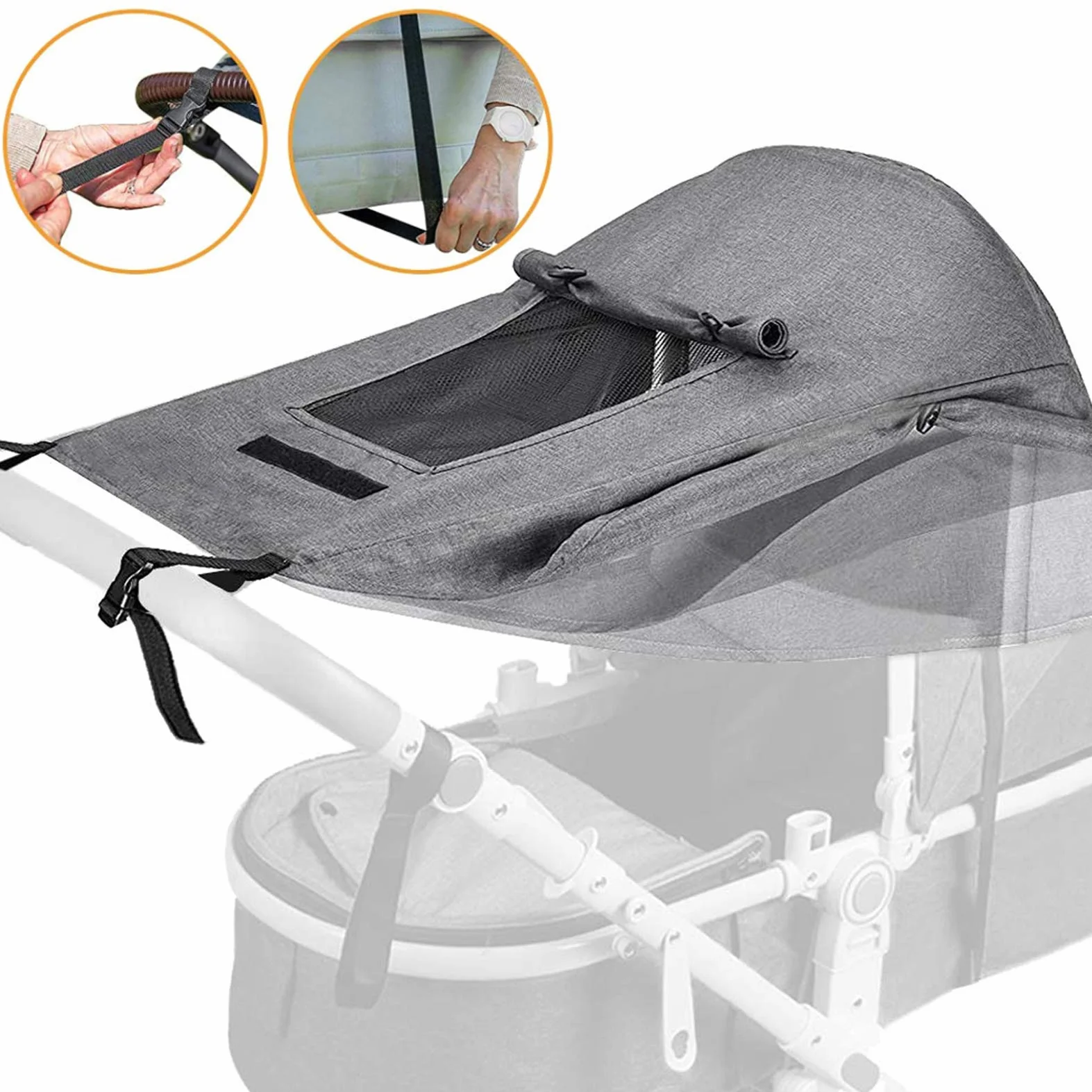 parasole per passeggino,Parasole per Carrozzina Universale Coperture,Anti-UV per Passeggini Universale,CapottinaParasole per Passeggino,Navicella - Regolabile (Nero)
