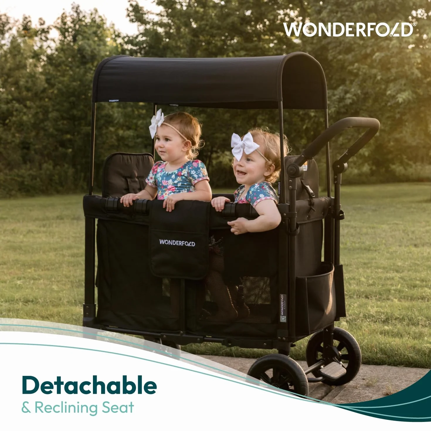 WonderFold W2 Luxe - Passeggino vulcanico nero