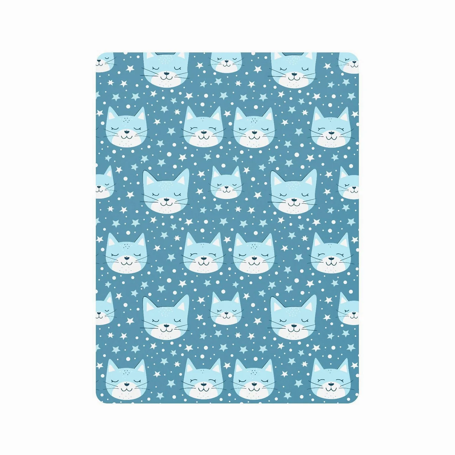 Blue Cats Stars Lenzuola per culla in cotone ultra morbido per lettino per bambini per la cameretta dei bambini, confezione da 1