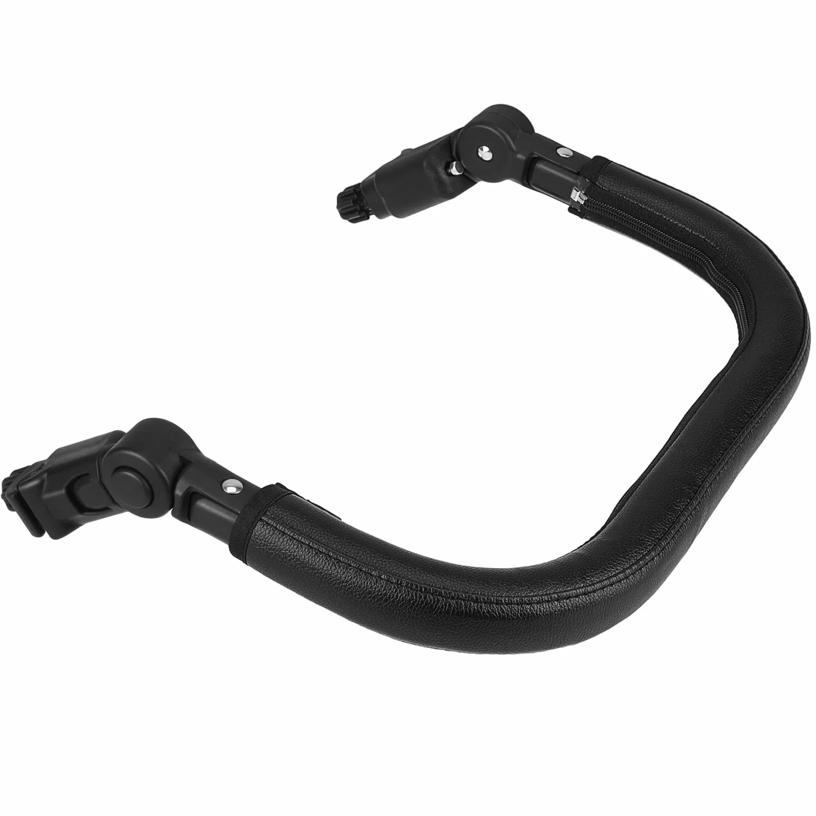 Bracciolo Passeggino Regolabile in PU Pelle e Ferro Barra Paraurti con Pulsanti Staccabili per Accessori Passeggini Sostituzione Pratica e Resistente Compatibile con Oltre dei