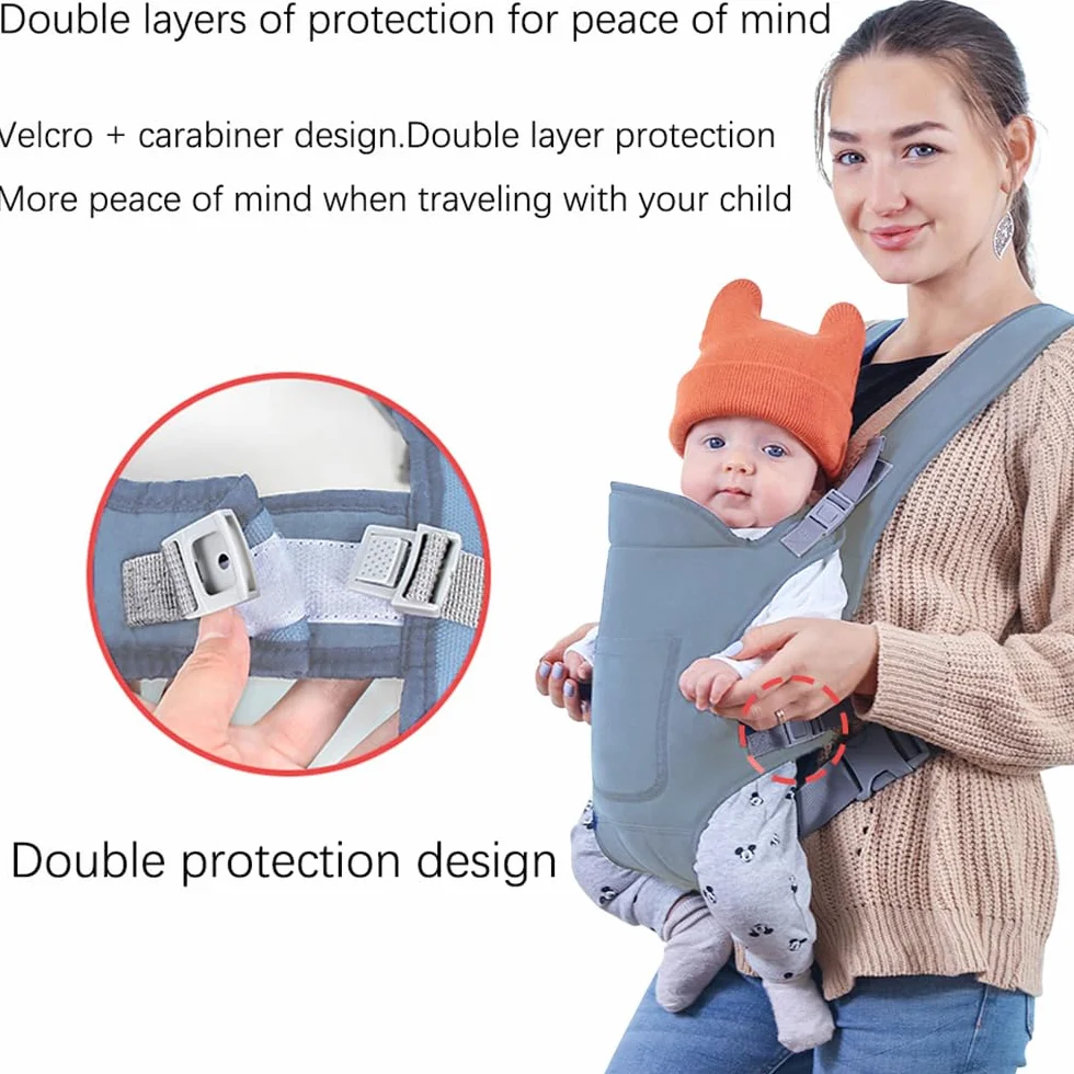 Marsupio Neonato,Marsupio Neonato 0-24 Mesi,Fascia Porta Bebe,Marsupio Neonati Ergonomico, Porta Bambino da 0-24 Mesi(Inferiore a 15kg) Puro Cotone Traspirante Leggero per Neonati