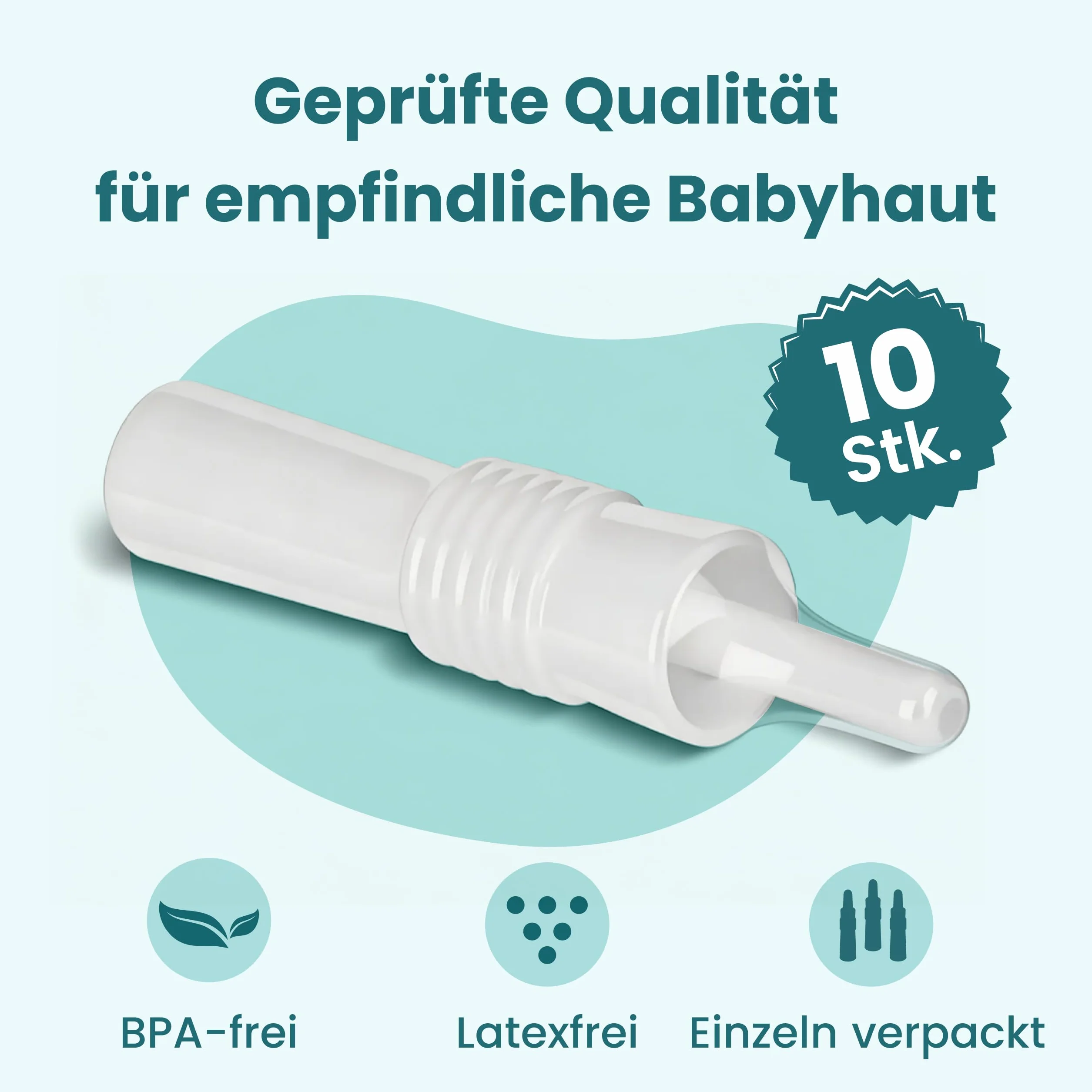 FUCHSI Tubicini Antigas per Neonati (10 pezzi) – Sollievo efficace per i neonati con gas | Completamente senza farmaci | Sollievo delicato per coliche e gonfiore nei Tubicini antigas per neo