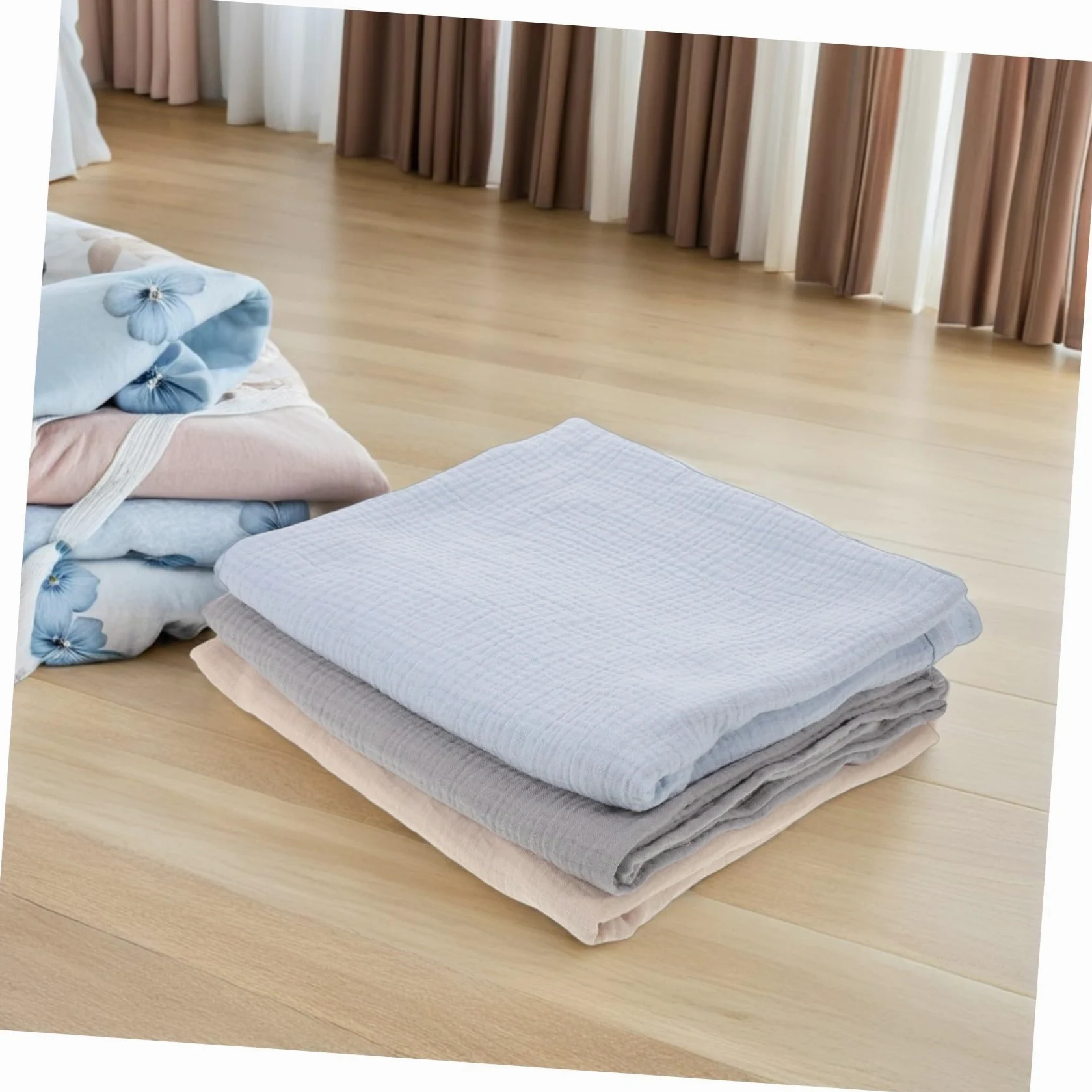 ORFOFE 3 Pezzi Coperta Mussola Ragazzo Ragazza Morbida Traspirante Unisex Fascia Avvolgente Per Sonno Facilità Avvolgimento