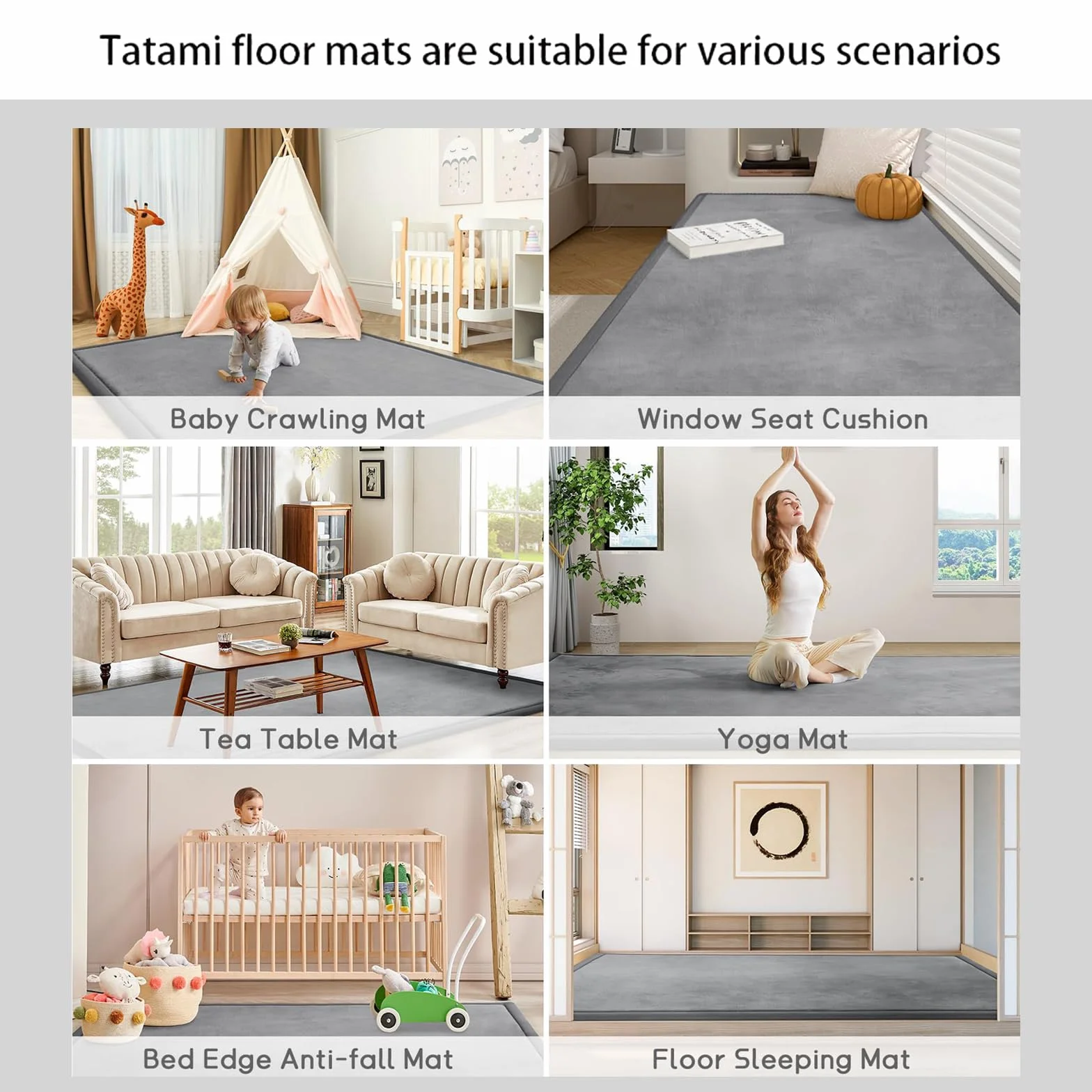 Tappeto in Velluto Corallo Morbido,Moderno, Lavabile, Perfetto per Yoga,Esercizio Fisico e Gattonare,Tappeto Salotto,Scendiletto per Bambini Tatami 2cm-C- 80 * 200cm