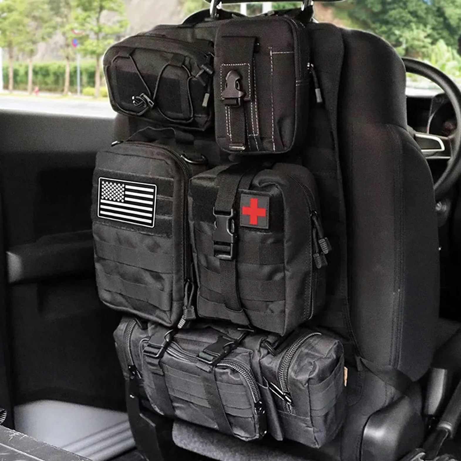 Organizzatore del sedile posteriore 'auto, organizzatori di sedili | Tasche multi-storage in nylon 600D, da viaggio con cinturi