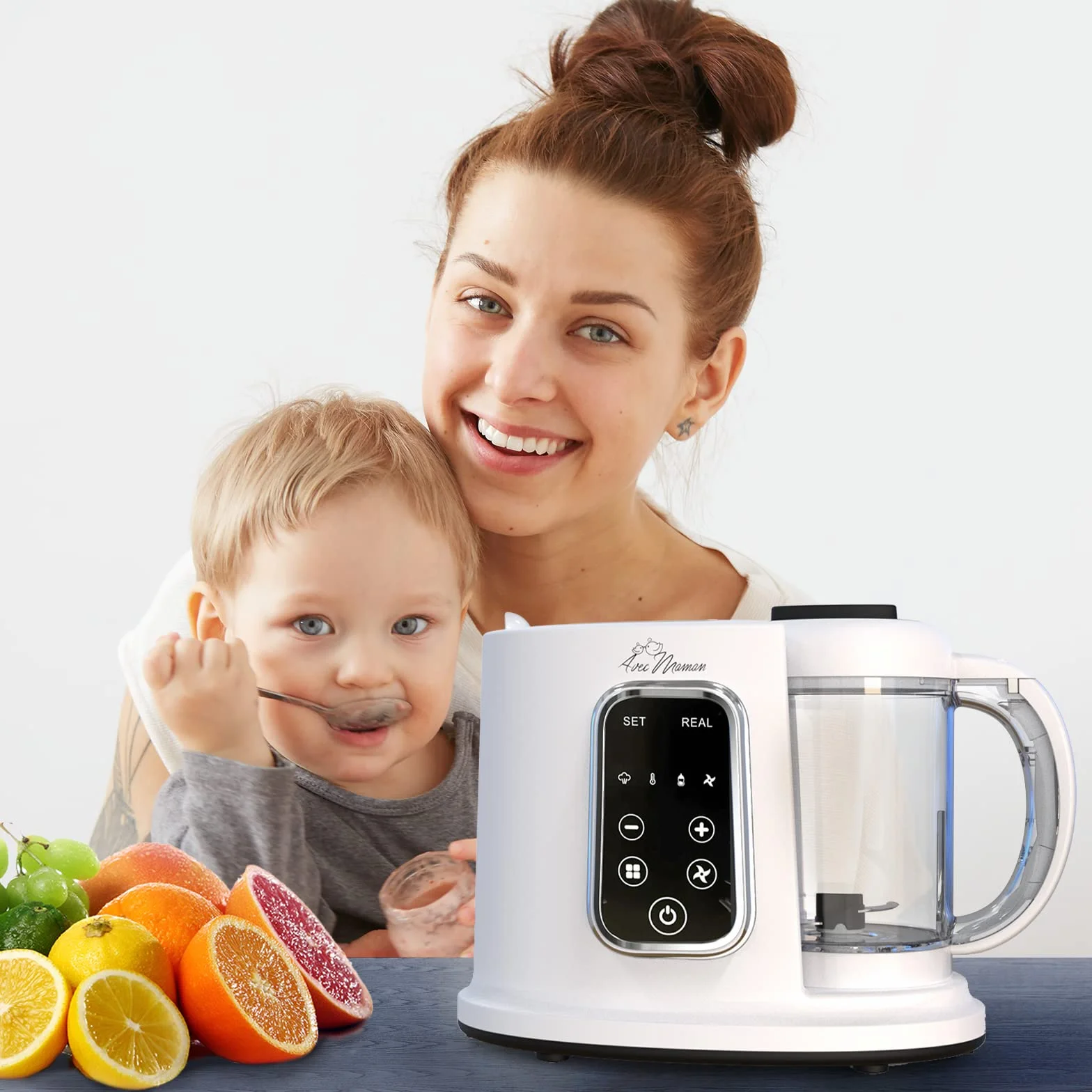 Baby Cuisine Frullatore elettrico Multifunzione 4-in-1 - Scalda biberon neonato + Cottura a vapore + Cuocipappa + Mixer - NUOVO Versione + Regalo perfetto per neogenitori + senza BPA