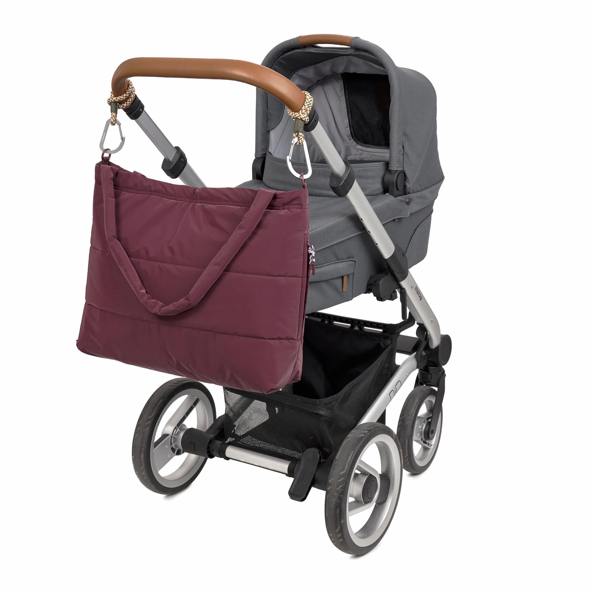 LÄSSIG Borsa fasciatoio shopper con attacco per carrozzina/Casual MIX Shopper deep red