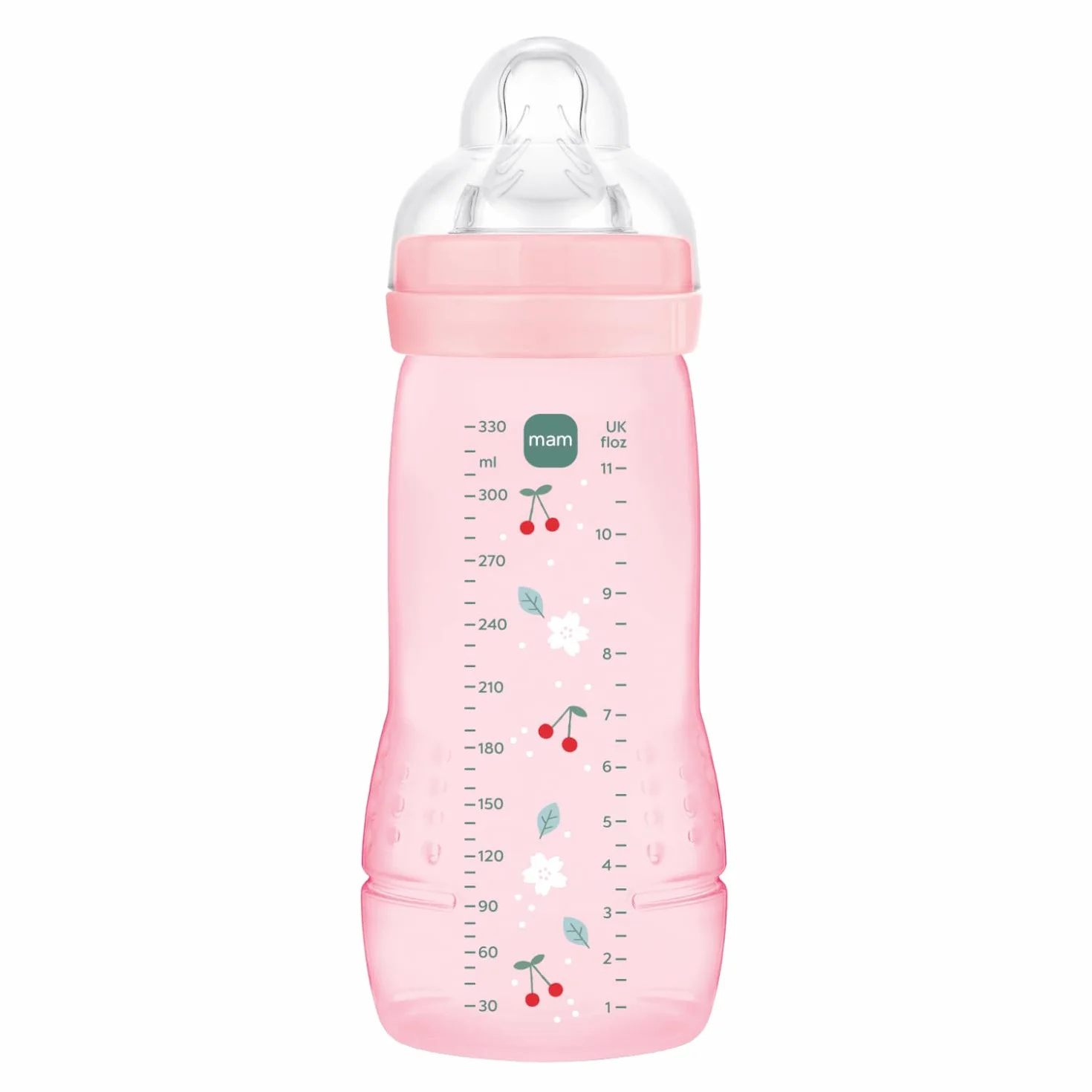 MAM Easy Active 6 mesi in più colore bacche (330 ml) - con ciuccio in silicone flusso X velocità ultra veloce - per bambini con chiusura ermetica
