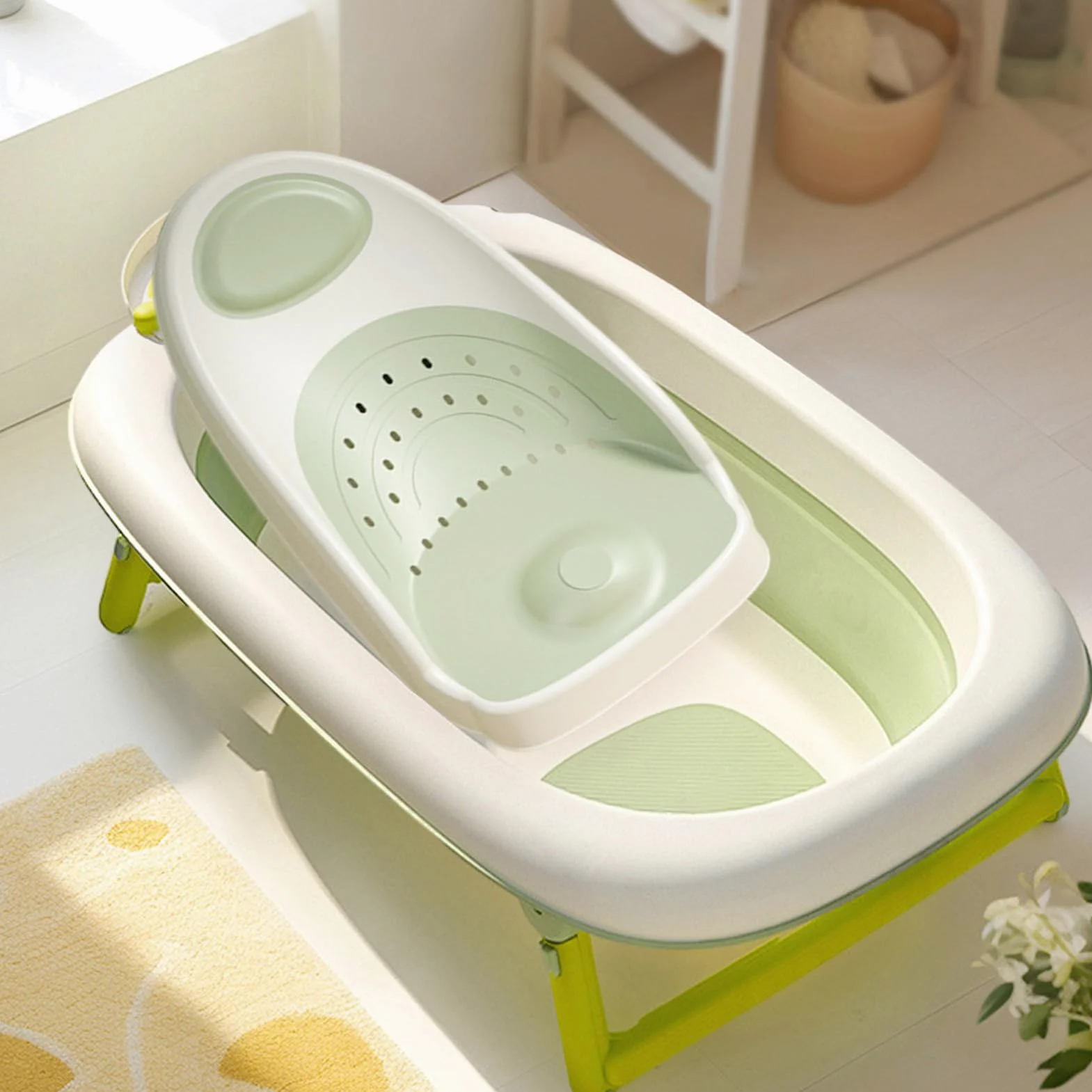 Cuscino di supporto per bagnetto, seggiolino per bagnetto | Sedia da doccia per bambini Bather Easy Rinse, Supporto ergonomico per vasca da bagno per bambini, supporto morbido antiscivo